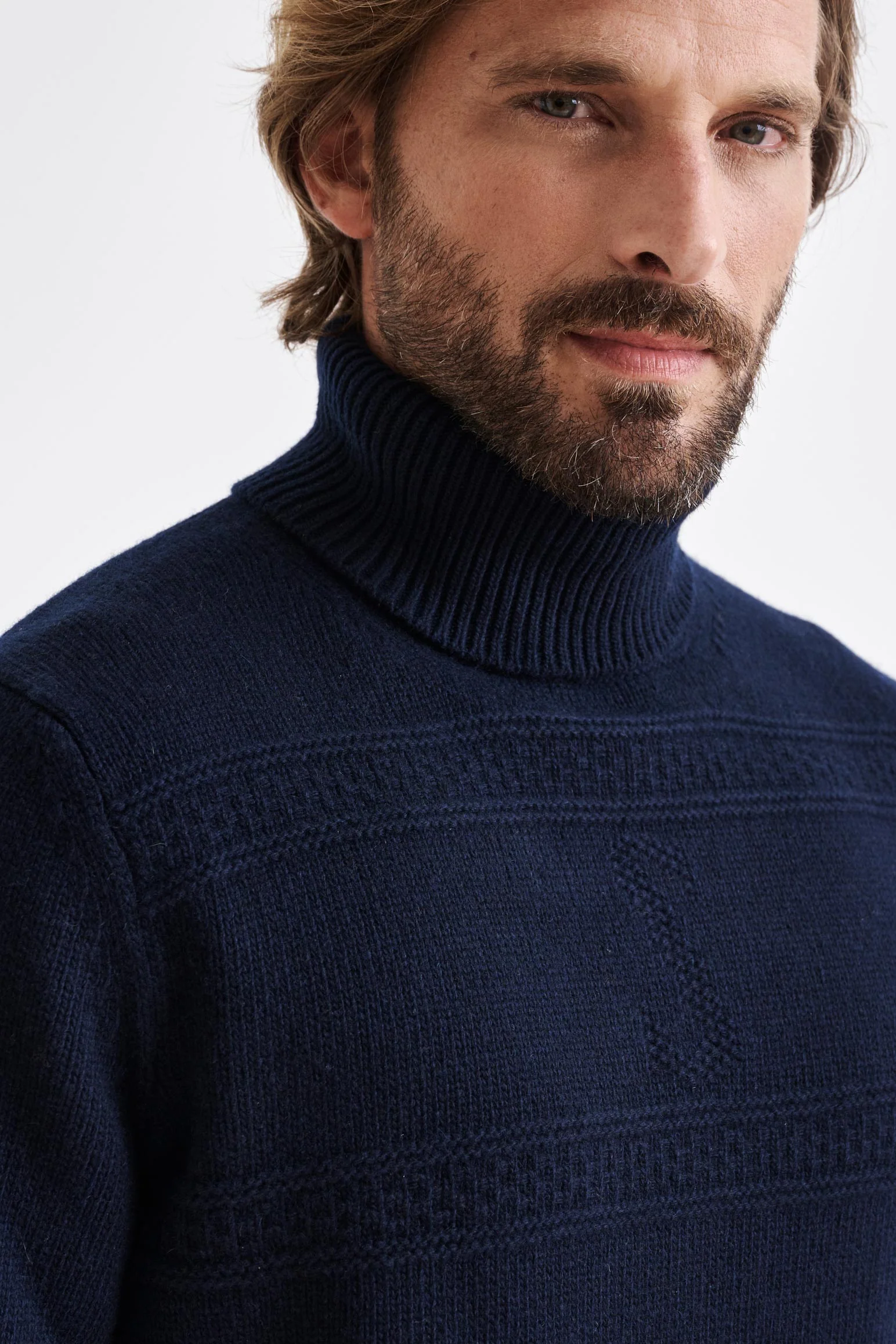 Neptune Blue Wool & Cashmere Glamis Knitwear - Image 2