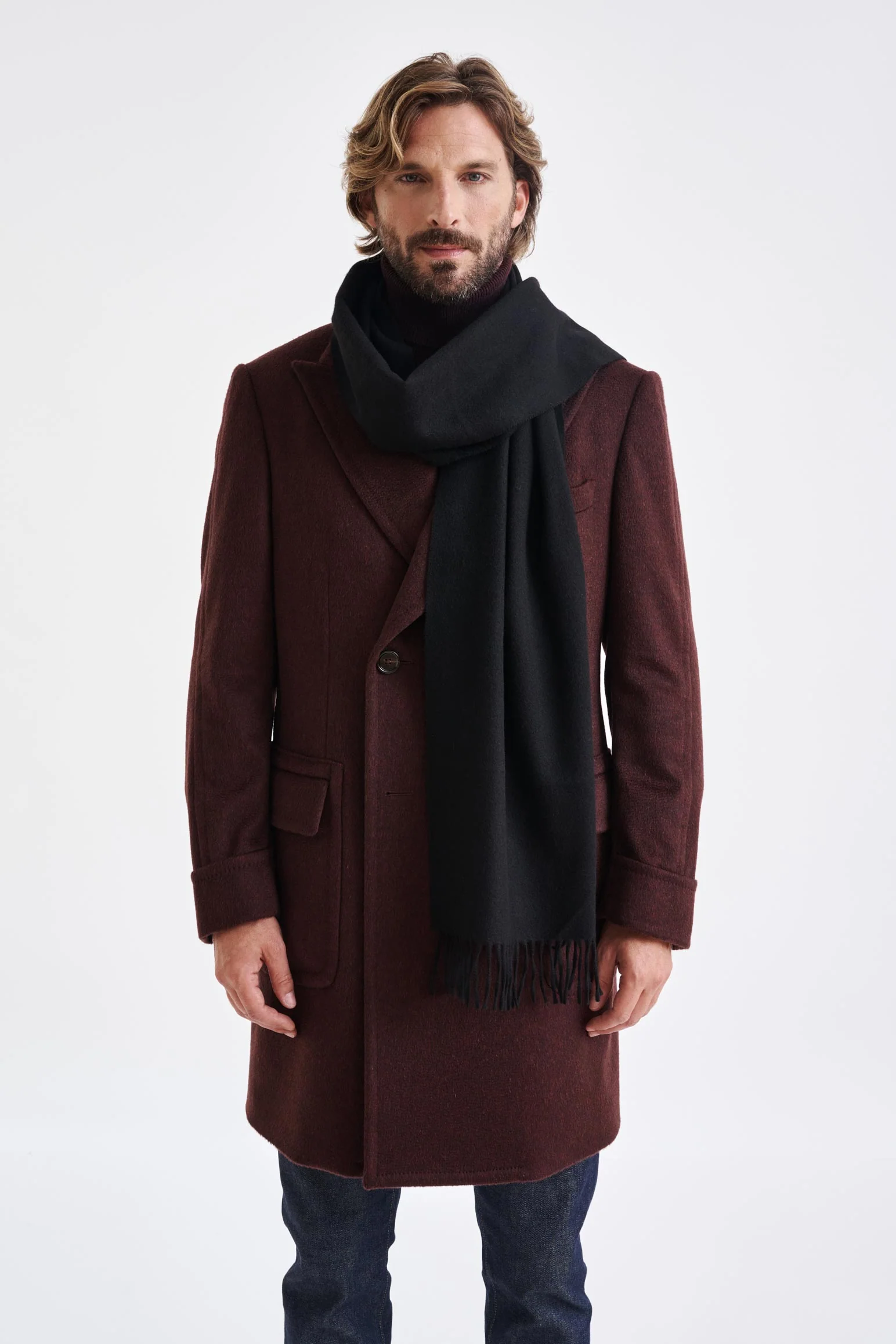 Black 100% Pure Cashmere Scarf - Image 3