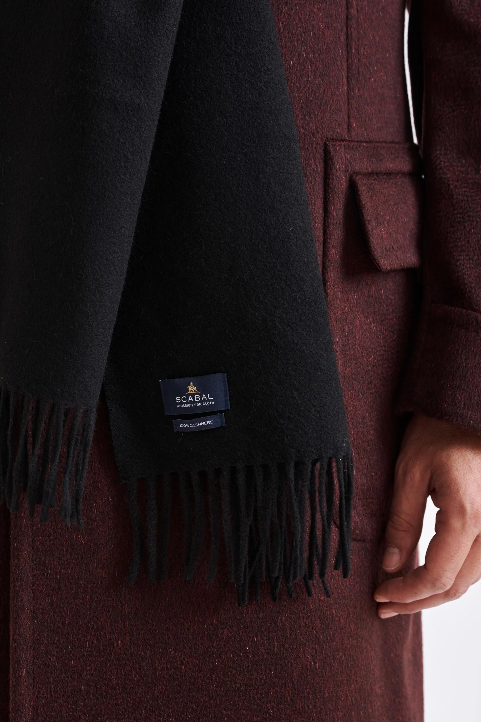 Black 100% Pure Cashmere Scarf - Image 4