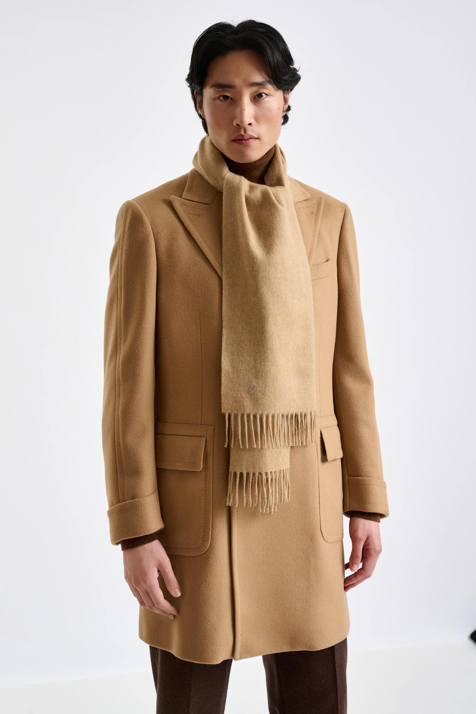 Light Brown 100% Pure Cashmere Scarf - Image 3
