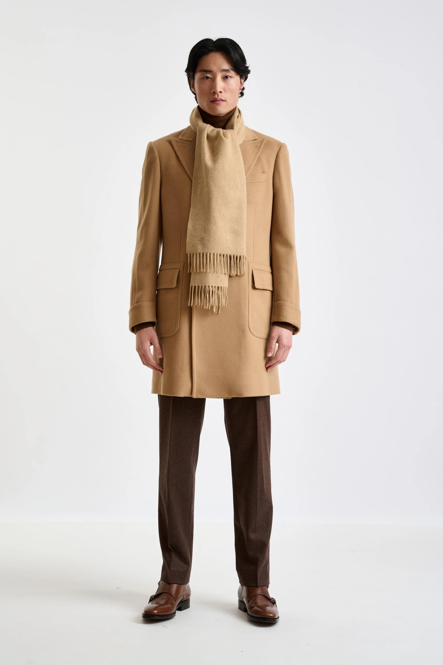 Light Brown 100% Pure Cashmere Scarf - Image 4