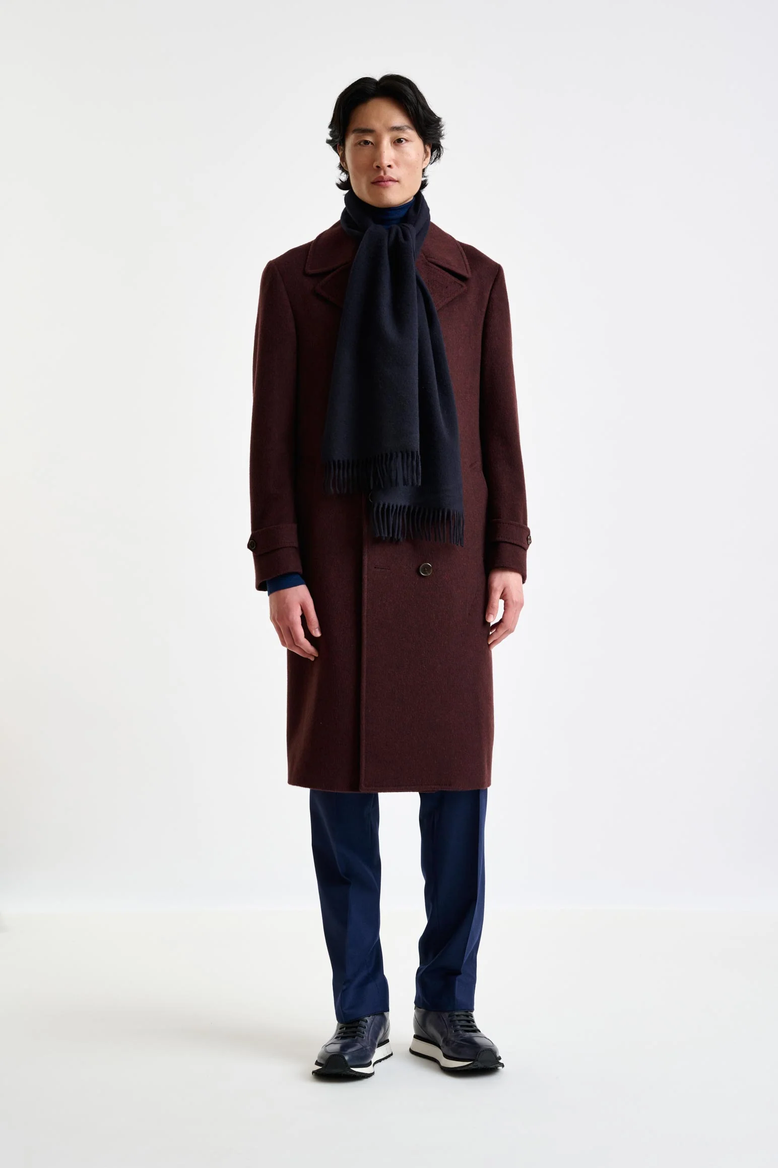 Navy 100% Pure Cashmere Scarf - Image 3