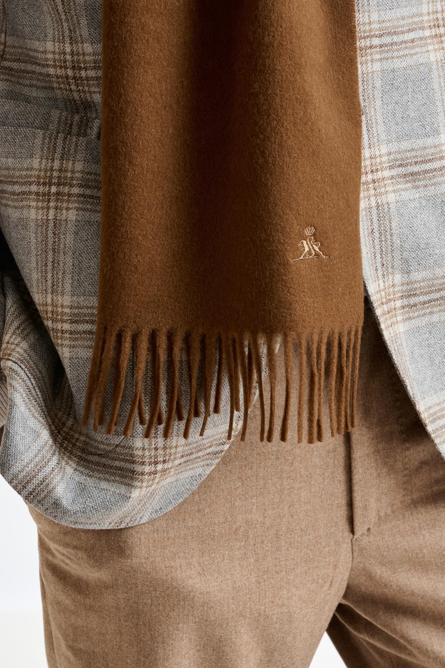 Toffee Brown 100% Pure Cashmere Scarf - Image 2