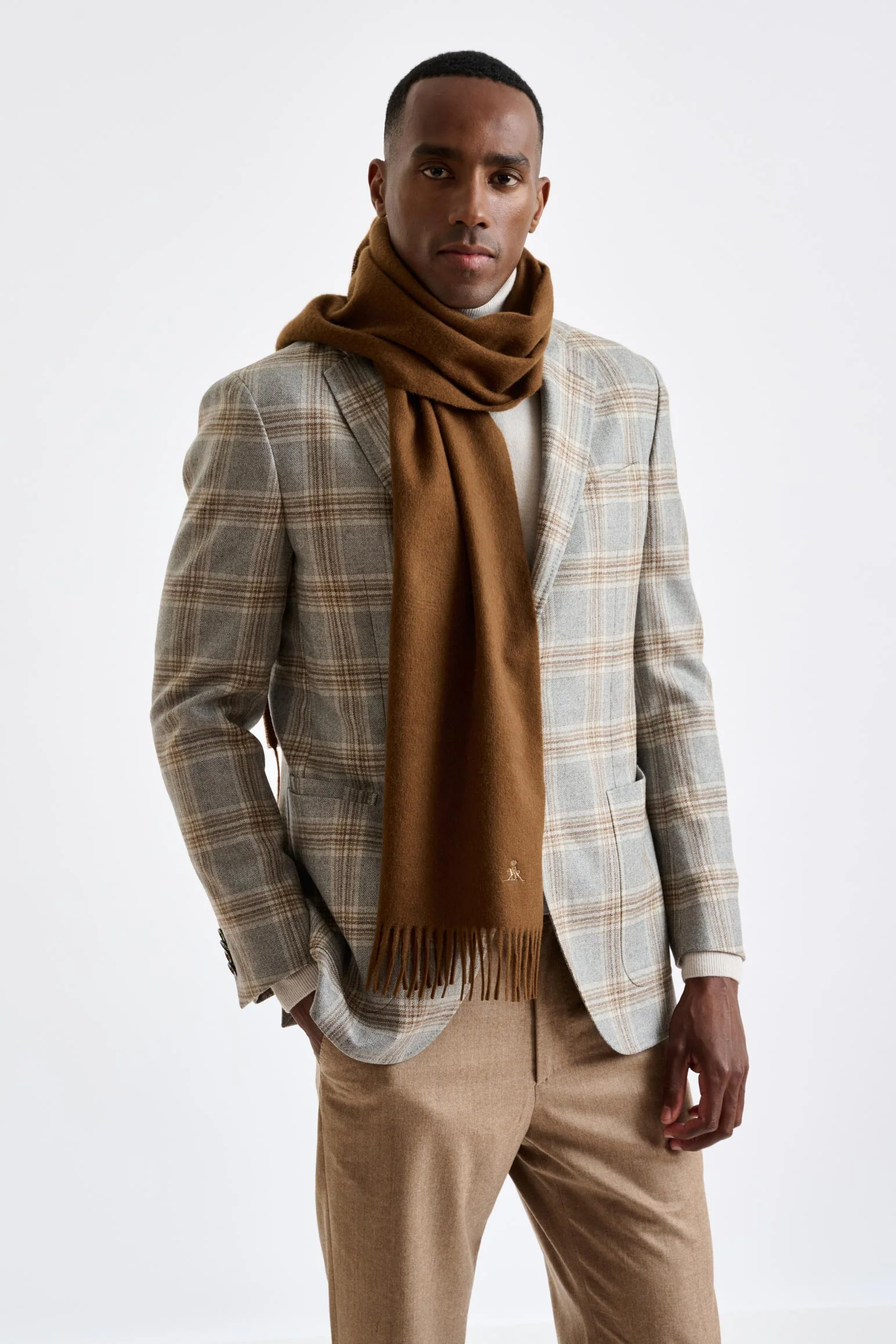 Toffee Brown 100% Pure Cashmere Scarf - Image 3