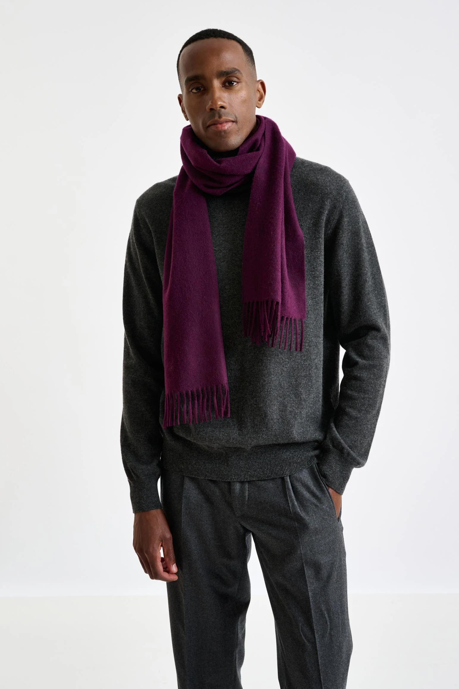 Purple 100% Pure Cashmere Scarf - Image 2
