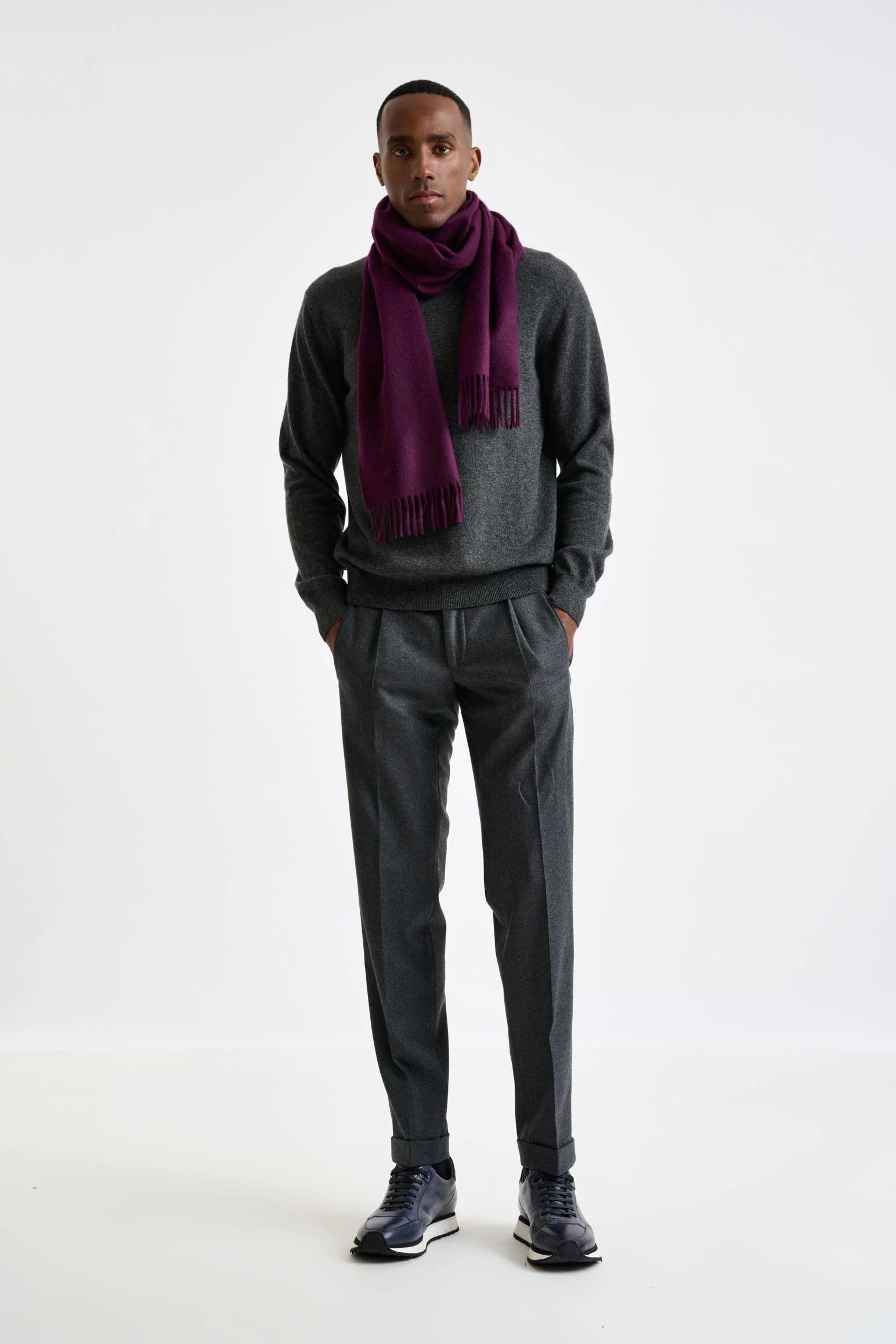Purple 100% Pure Cashmere Scarf - Image 3