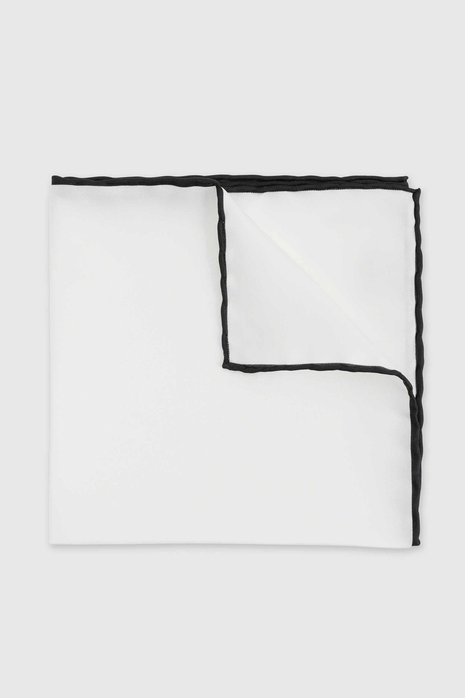 Black Logo 100% Silk Handmade Pocket Square