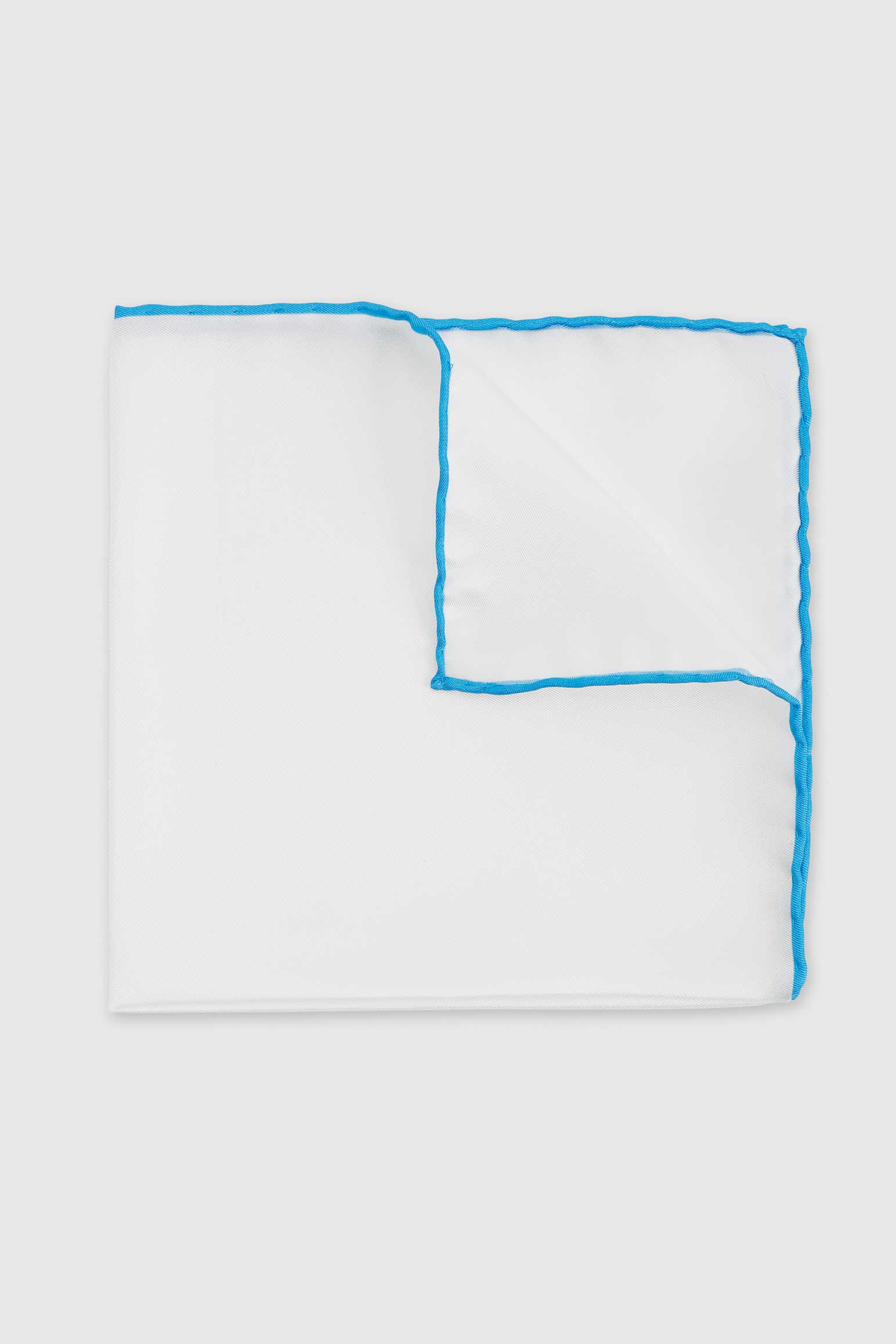 Blue Logo 100% Silk Handmade Pocket Square