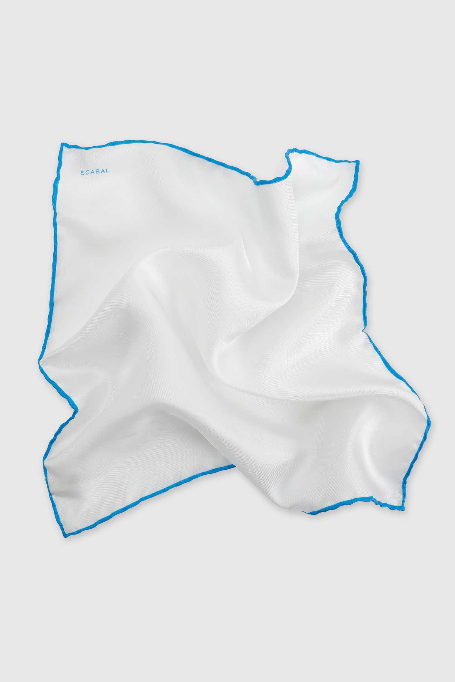 Blue Logo 100% Silk Handmade Pocket Square - Image 2