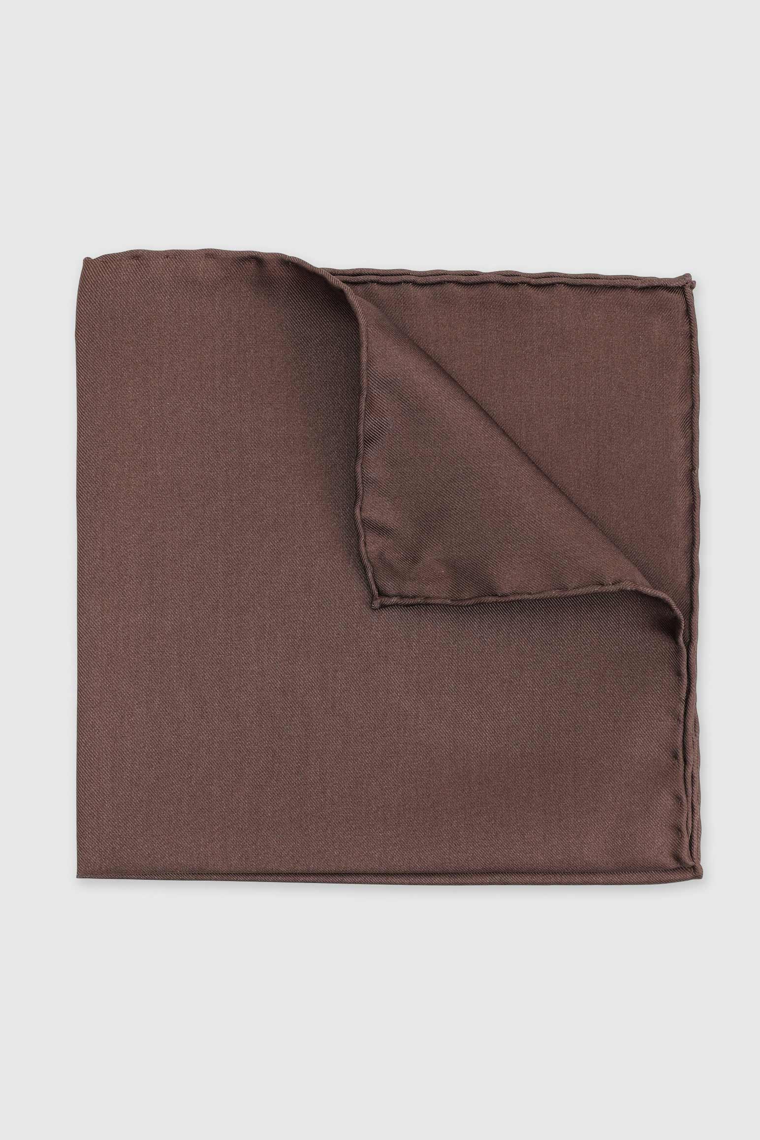 Brown 100% Silk Handmade Pocket Square