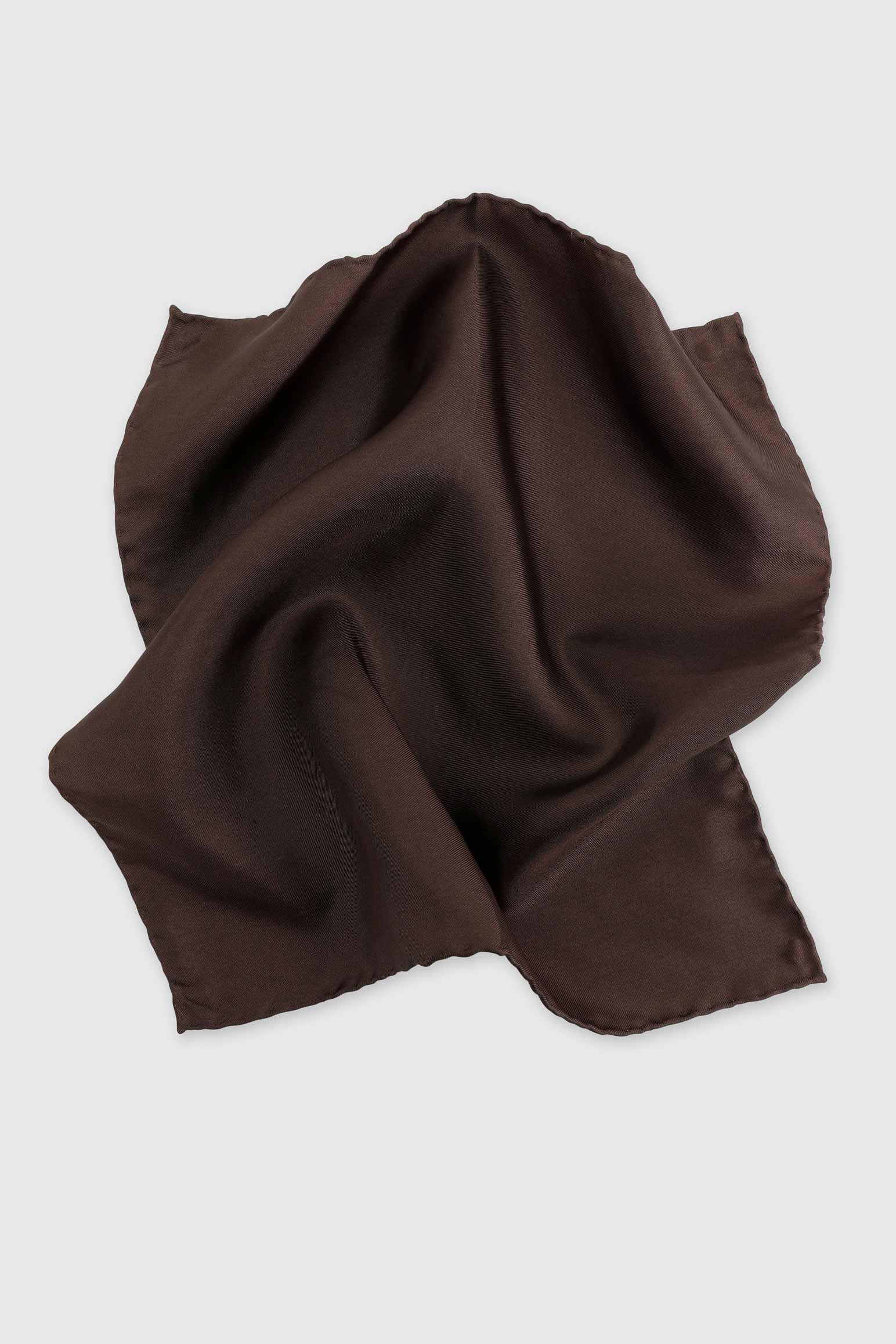 Brown 100% Silk Handmade Pocket Square - Image 2