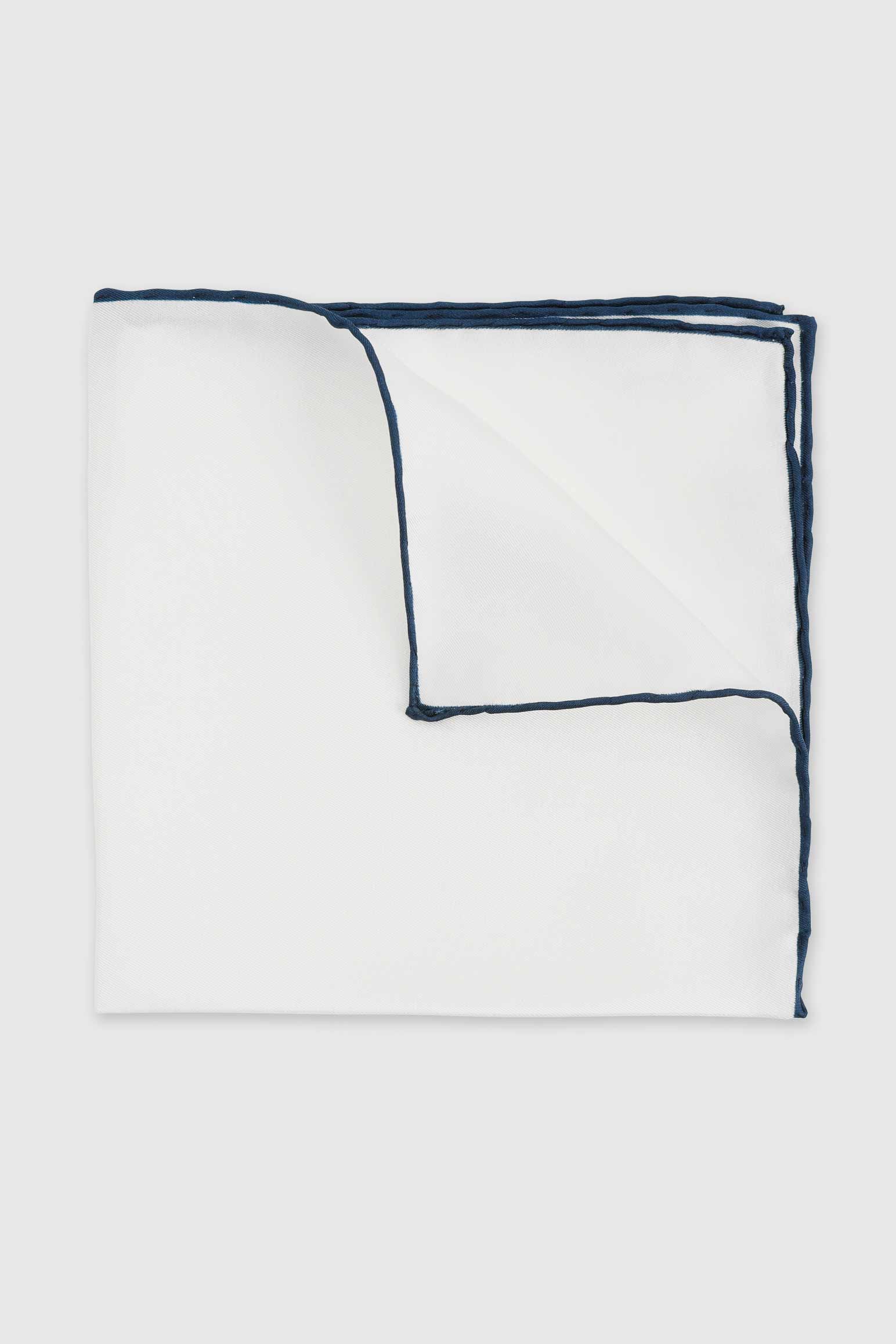 Navy Logo 100% Silk Handmade Pocket Square