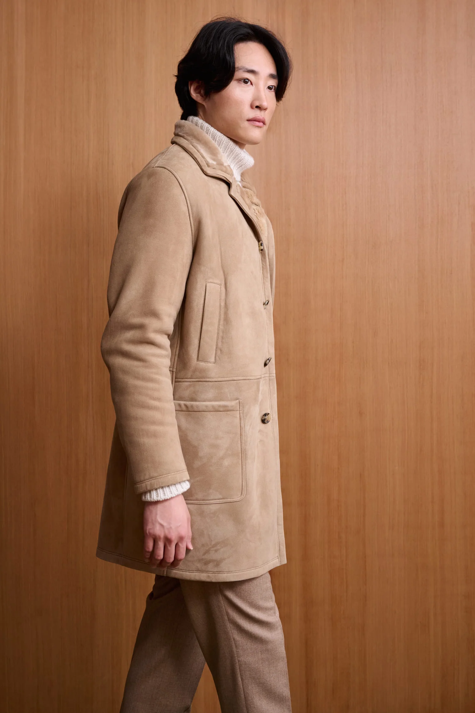 Almond Shearling Havant Coat - Image 10