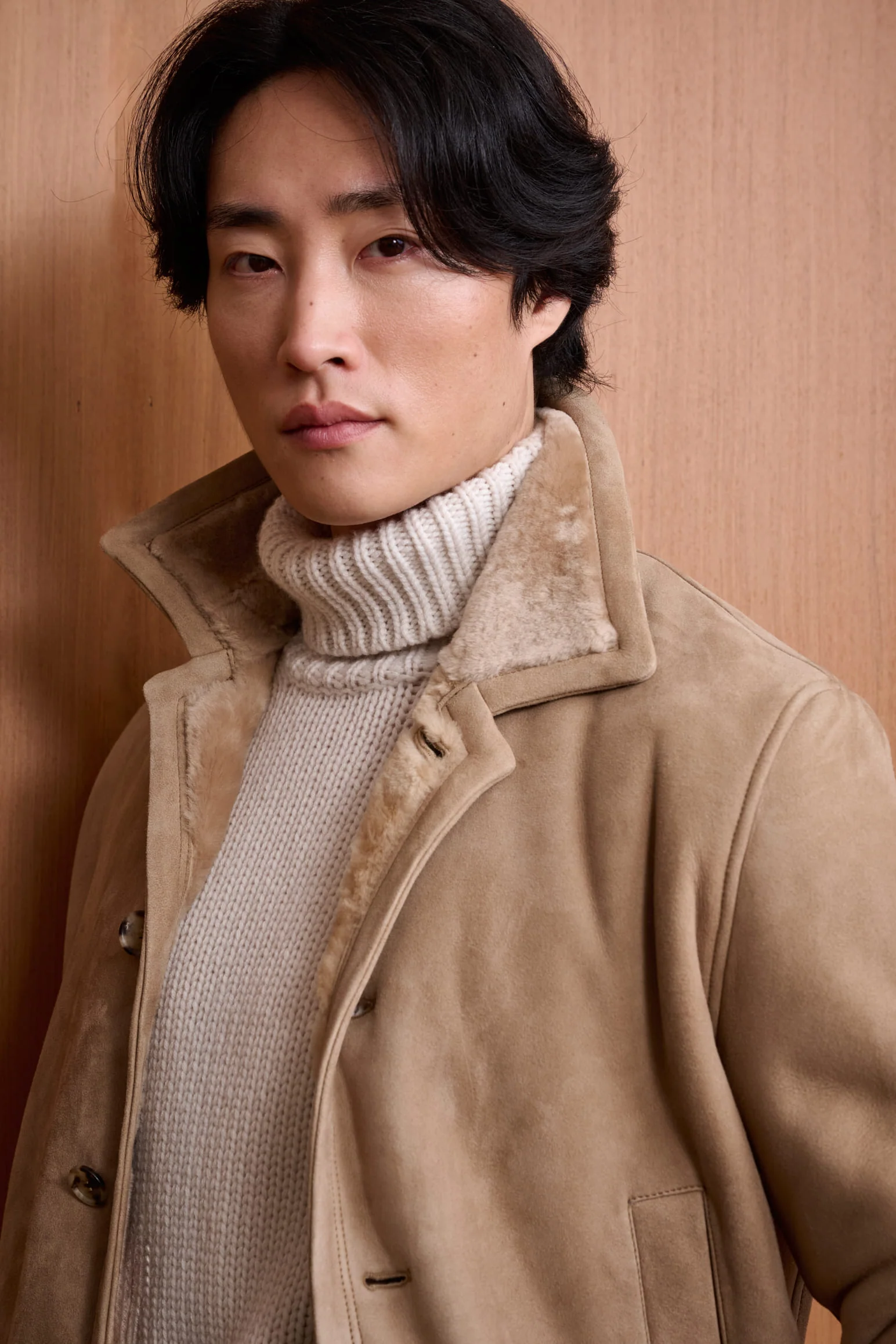 Almond Shearling Havant Coat - Image 2