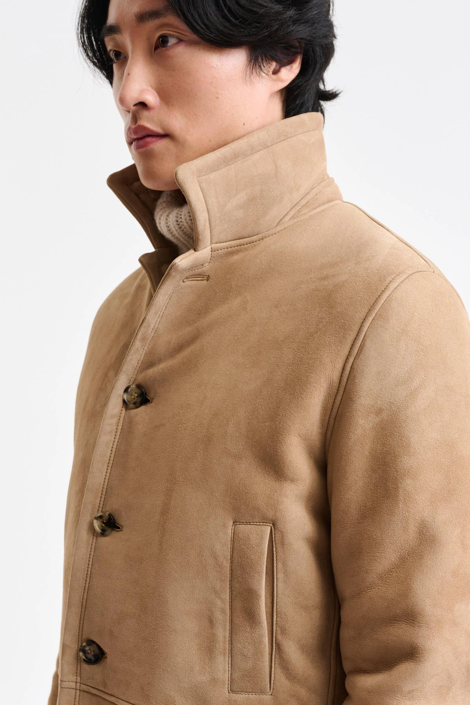 Almond Shearling Havant Coat - Image 3