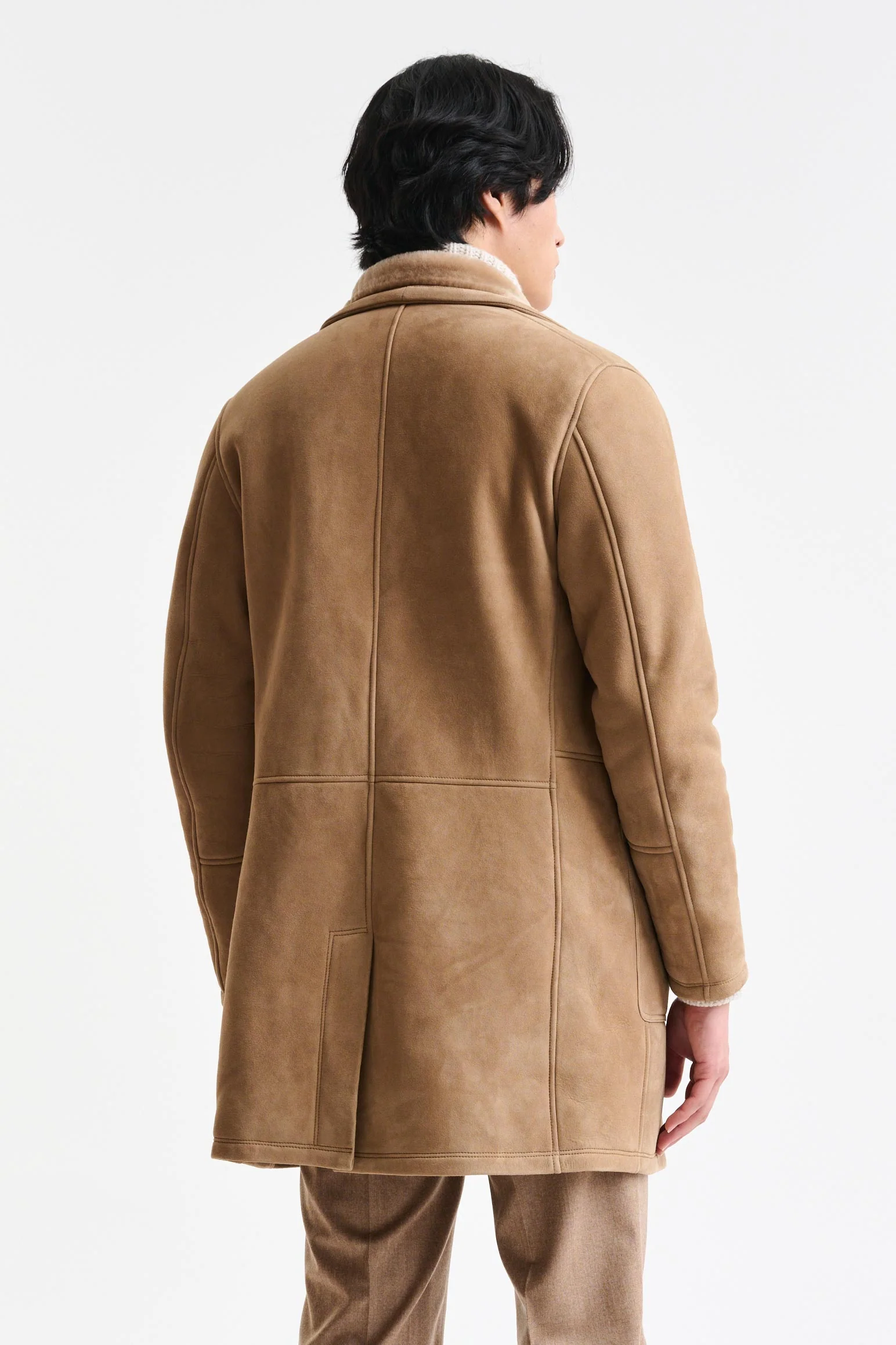 Almond Shearling Havant Coat - Image 4