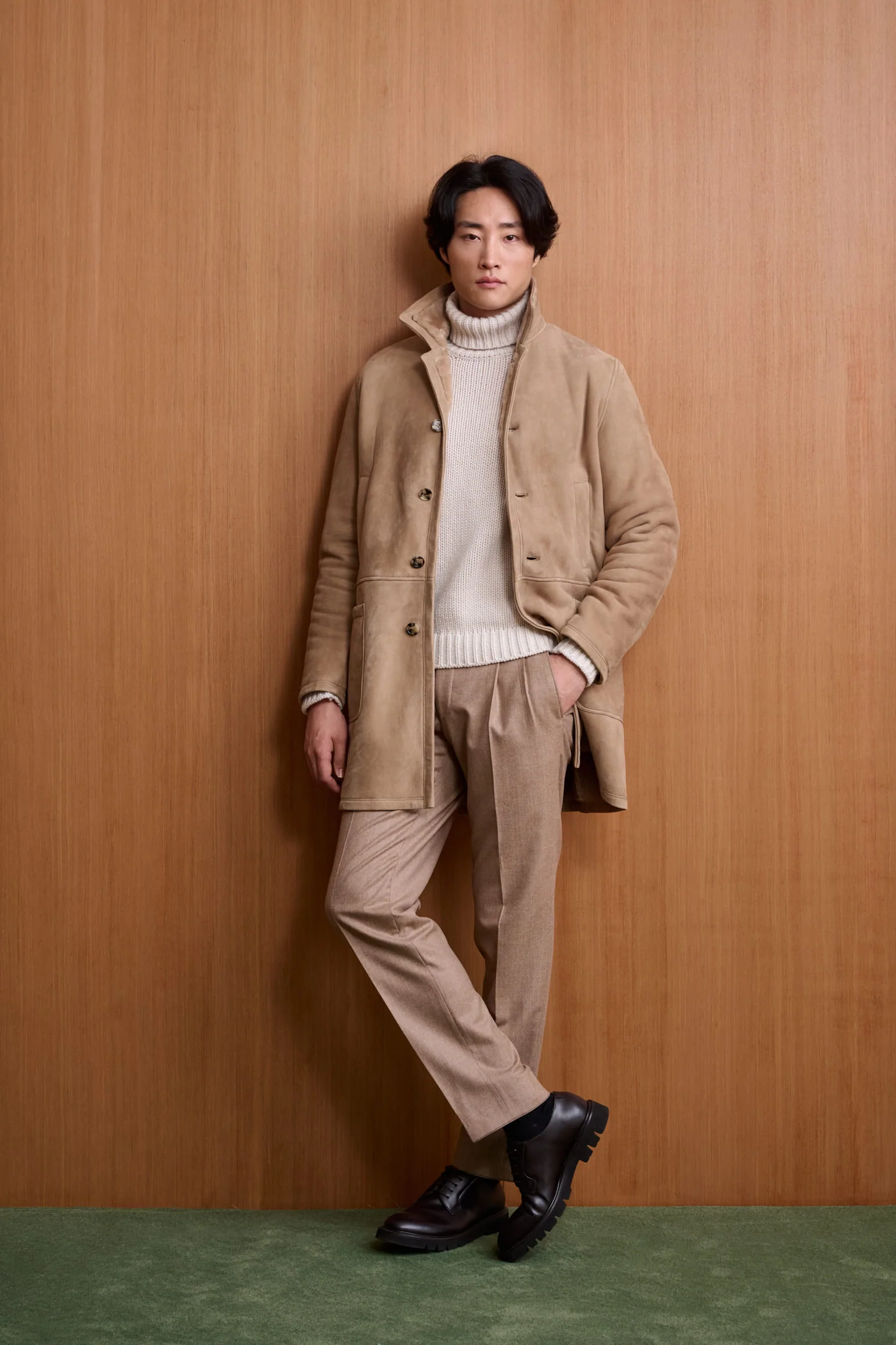 Almond Shearling Havant Coat - Image 5