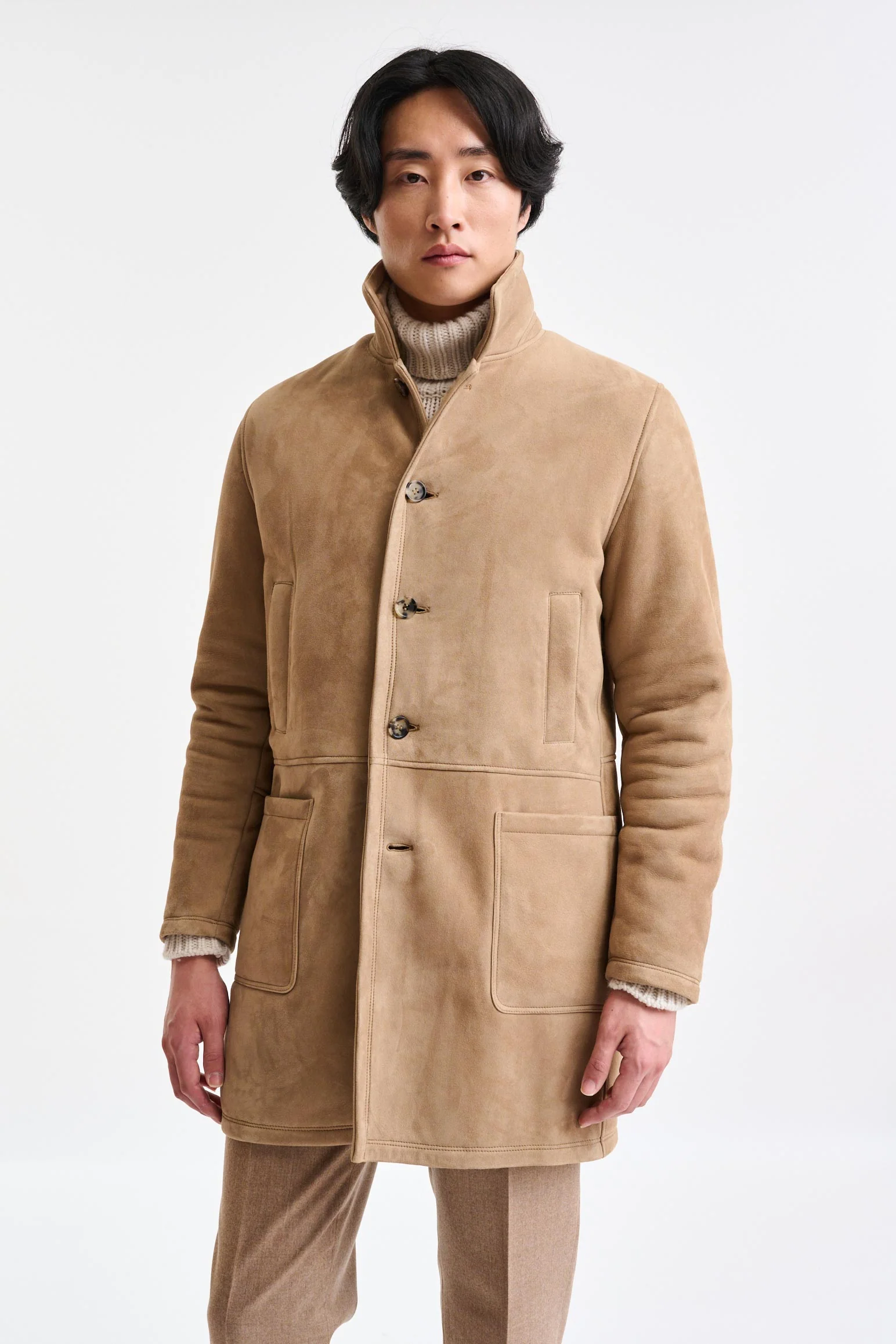 Almond Shearling Havant Coat - Image 7