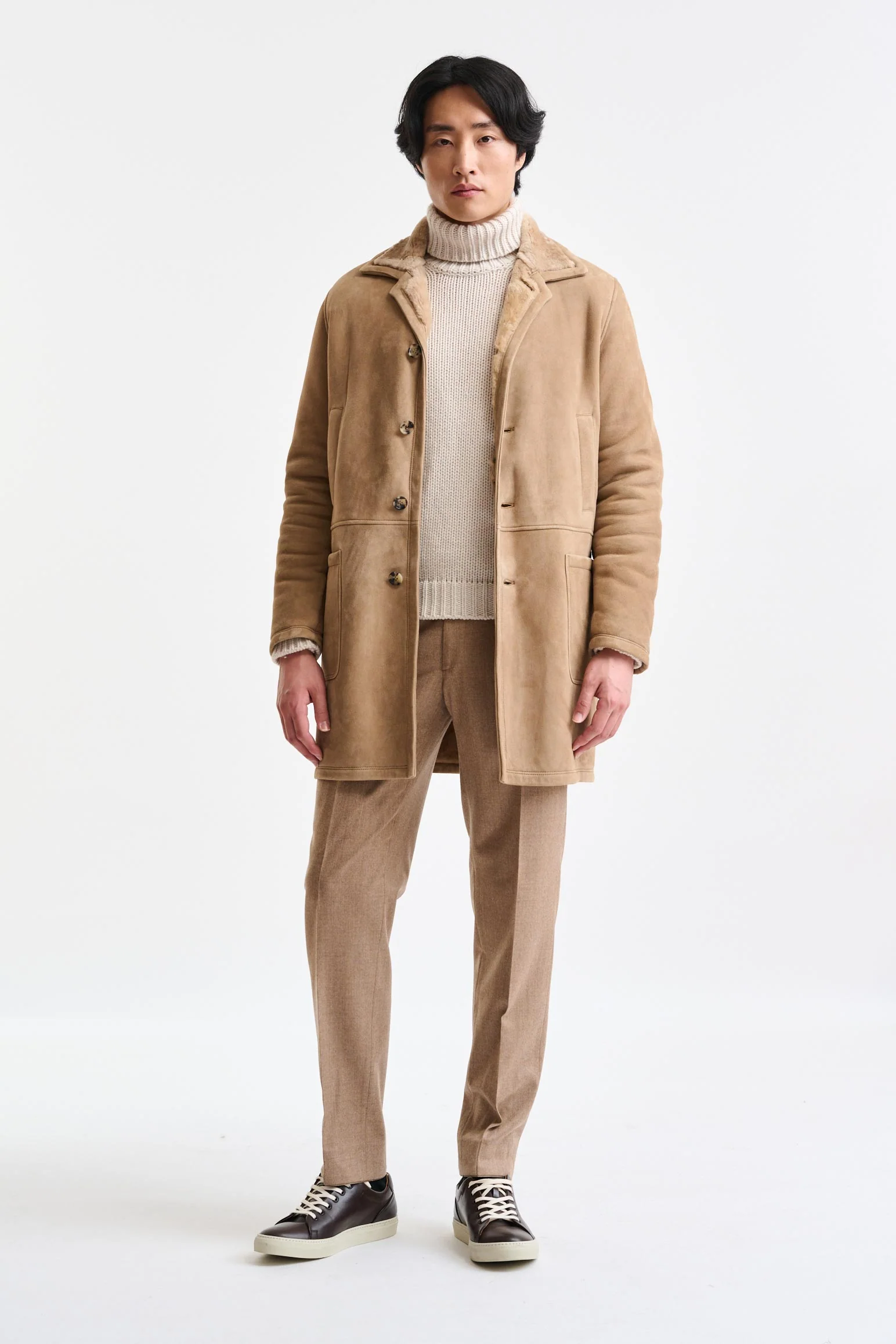 Almond Shearling Havant Coat - Image 8