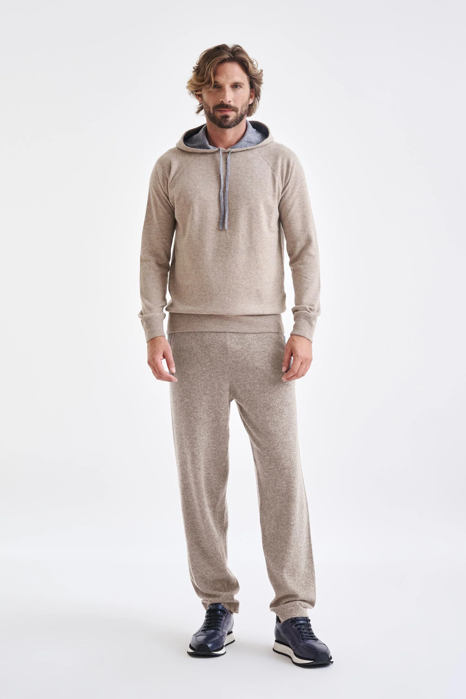 Sand Melange 100% Cashmere Bakewell Hoodie - Image 2
