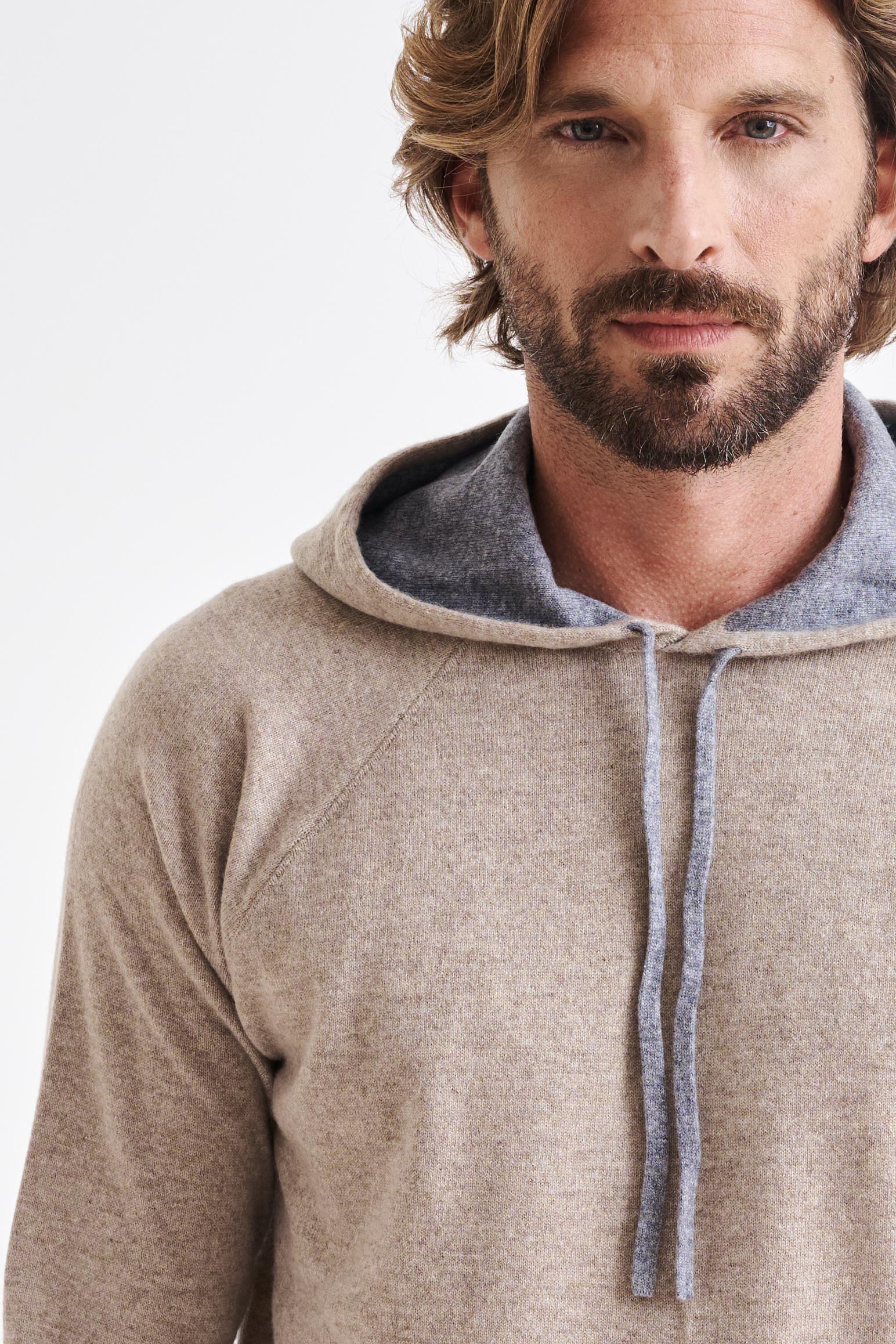 Sand Melange 100% Cashmere Bakewell Hoodie - Image 3