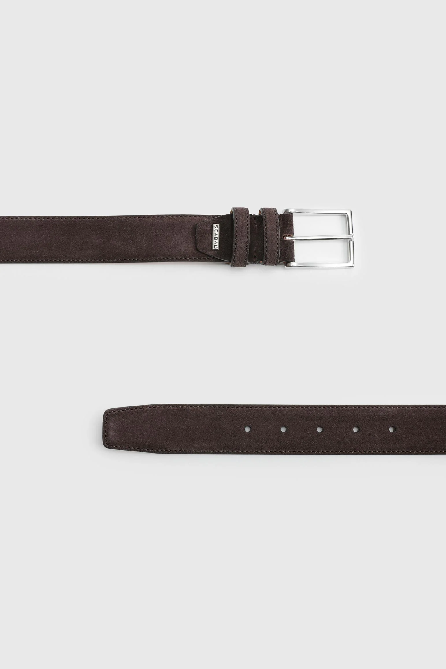 Dark Brown Bath Suede Calfskin Belt