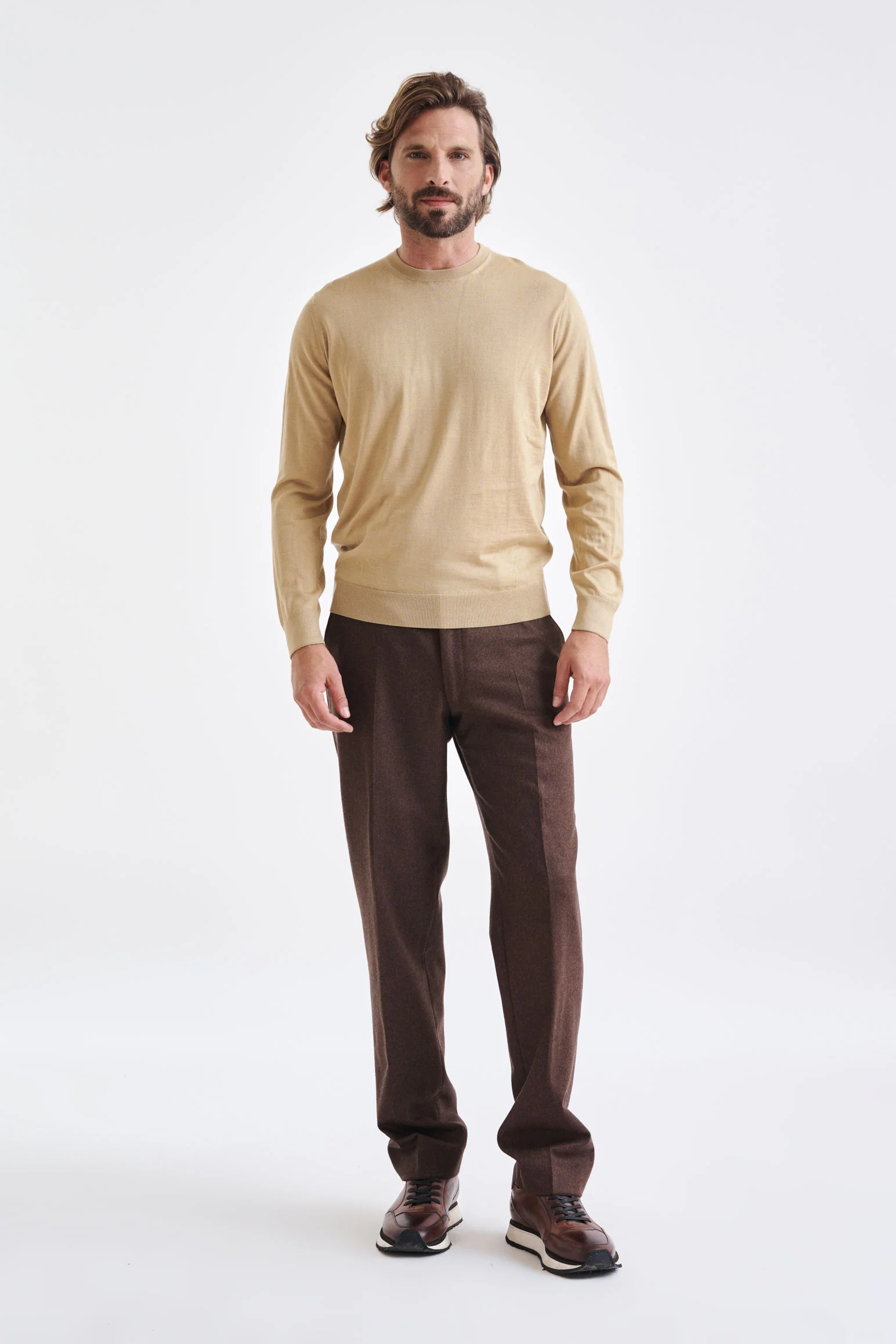 Beeswax Cashmere Merino Silk Blend Crewe Sweater - Image 2