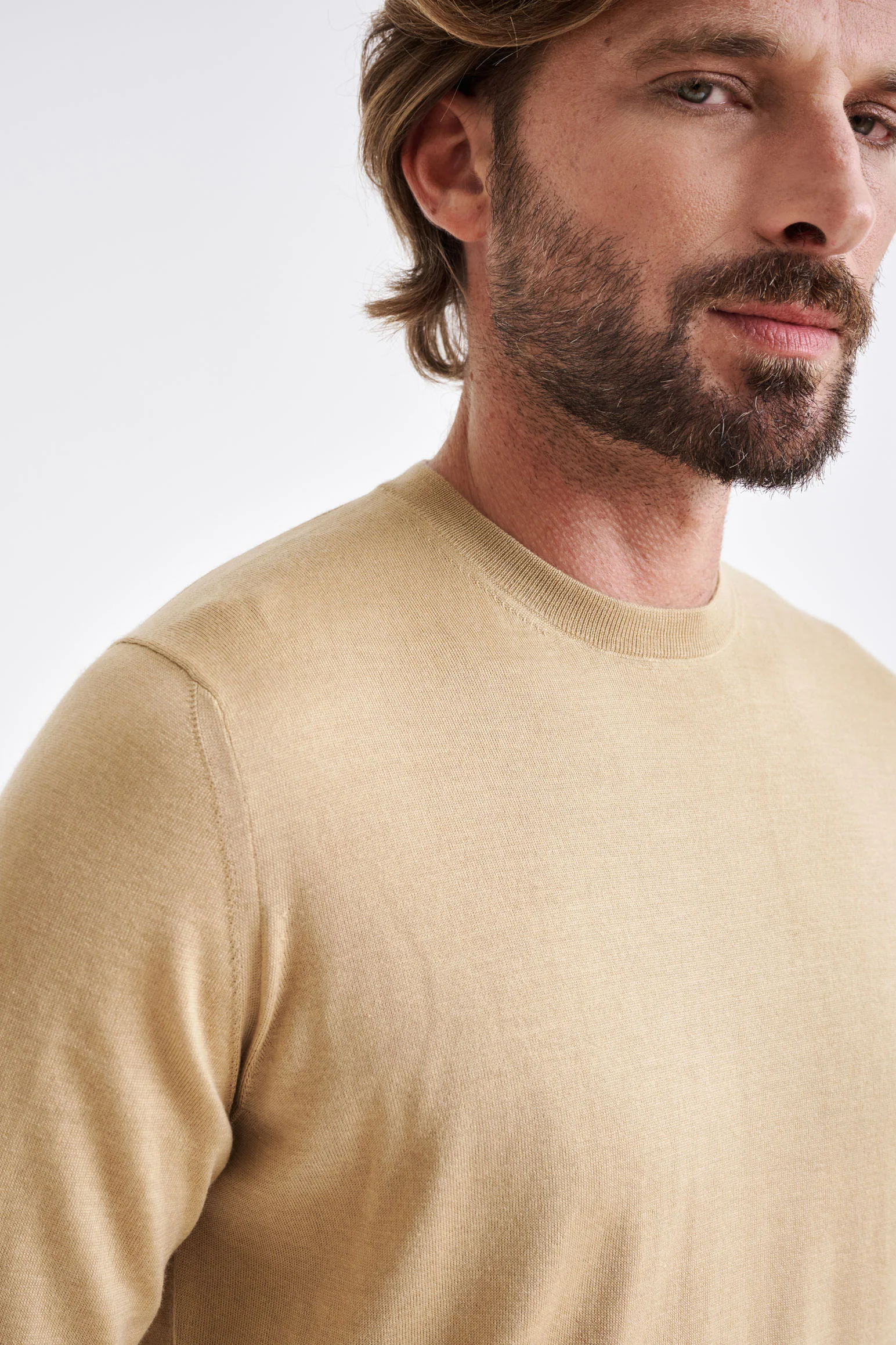 Beeswax Cashmere Merino Silk Blend Crewe Sweater - Image 3