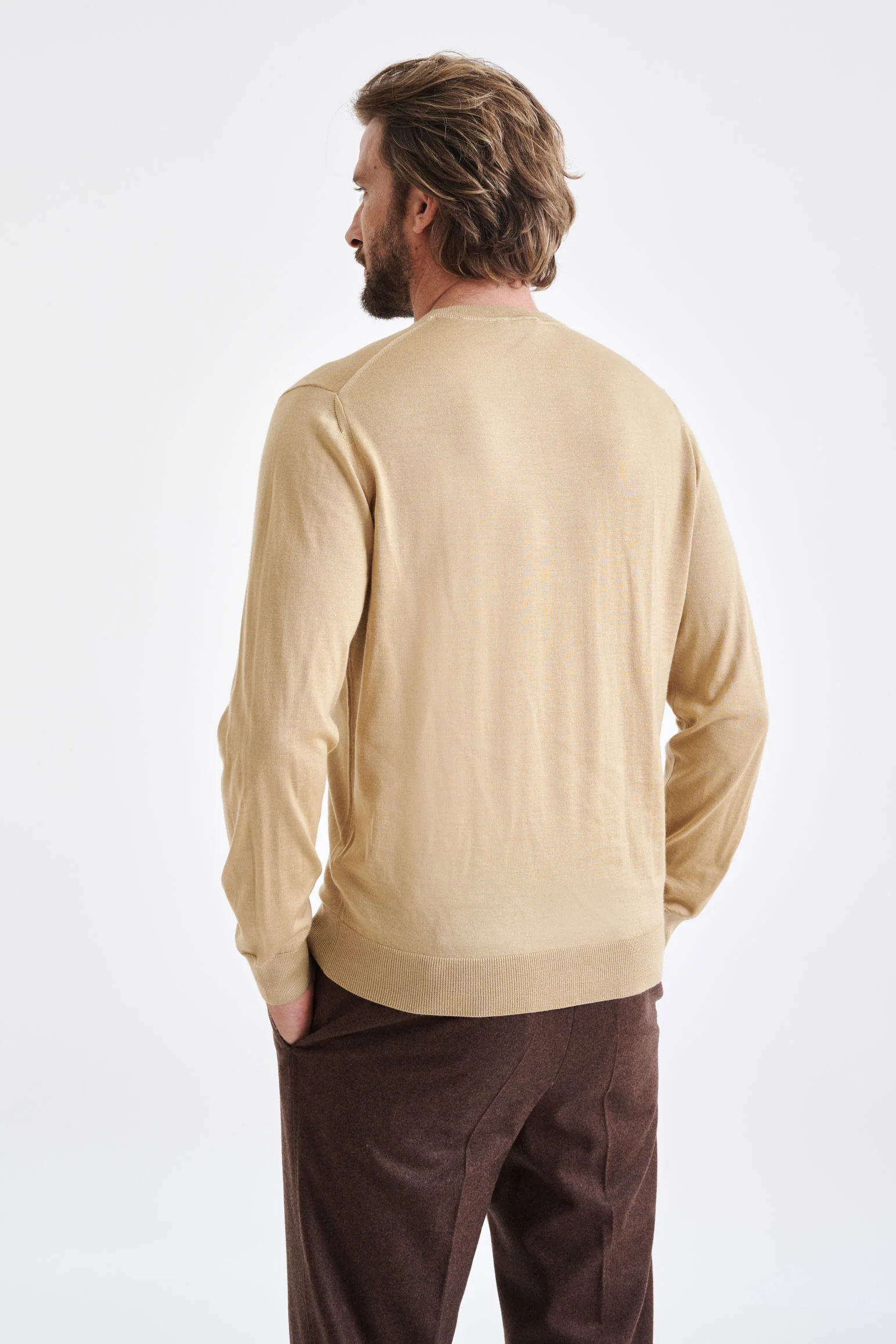 Beeswax Cashmere Merino Silk Blend Crewe Sweater - Image 4
