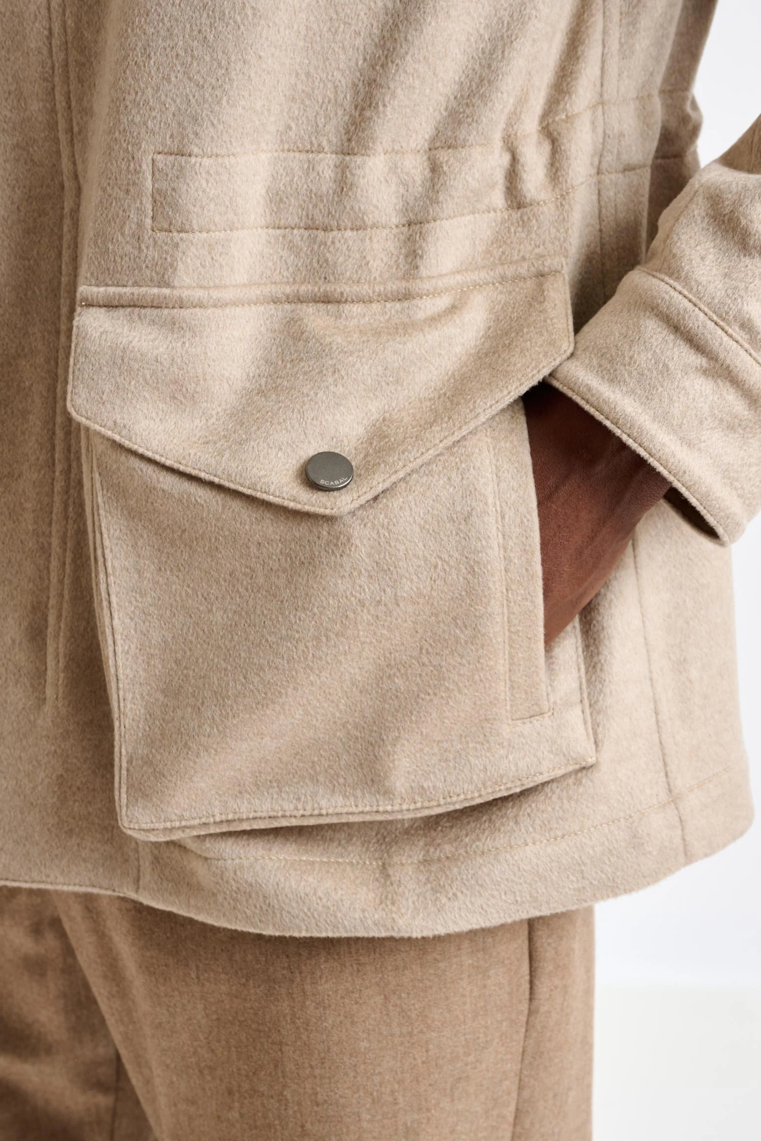 Beige 100% Cashmere Dartmoor Field Jacket Zeus - Image 2