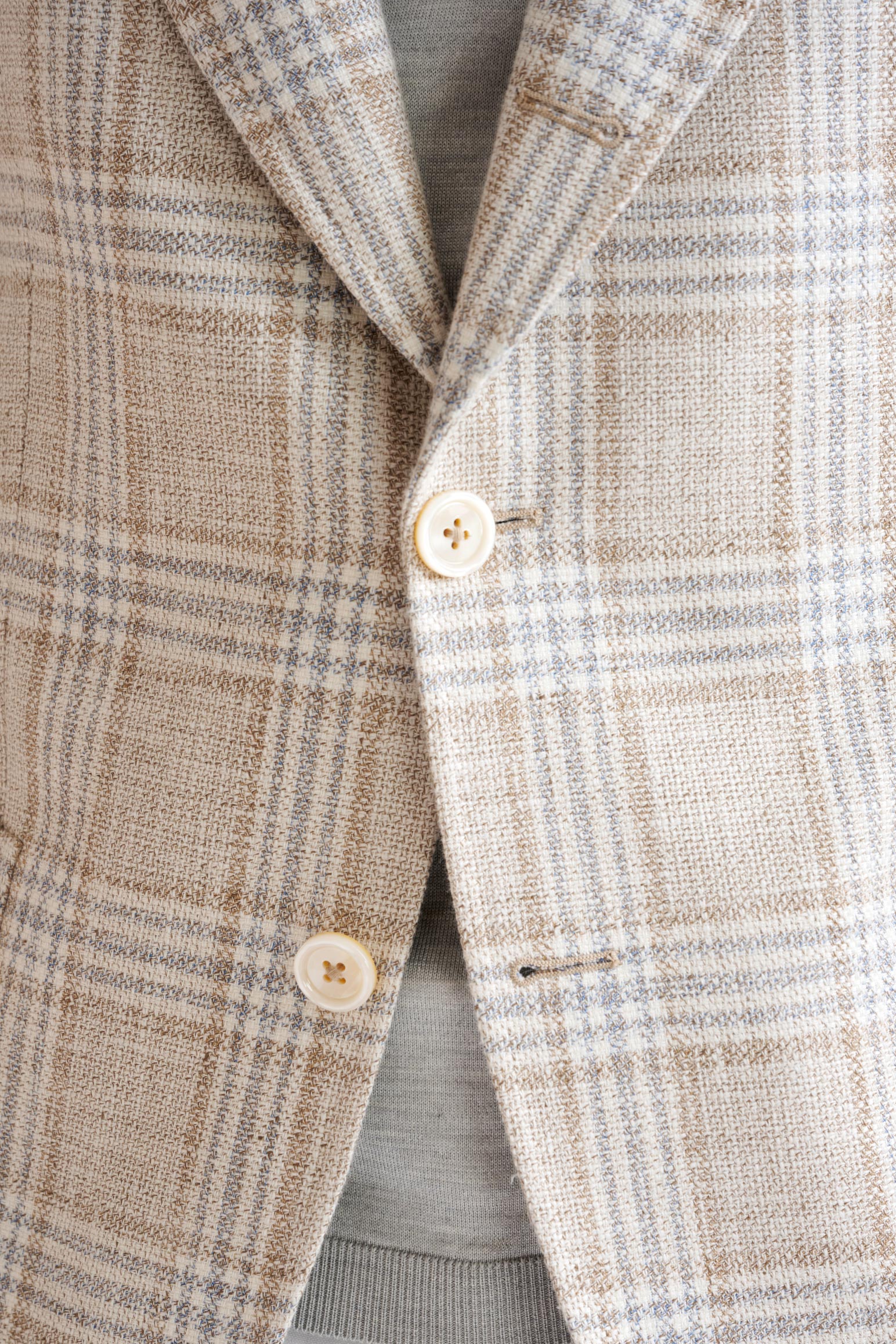 Beige Grey Cream Cotton & Linen Soho Jacket Amalfi Trend - Image 3