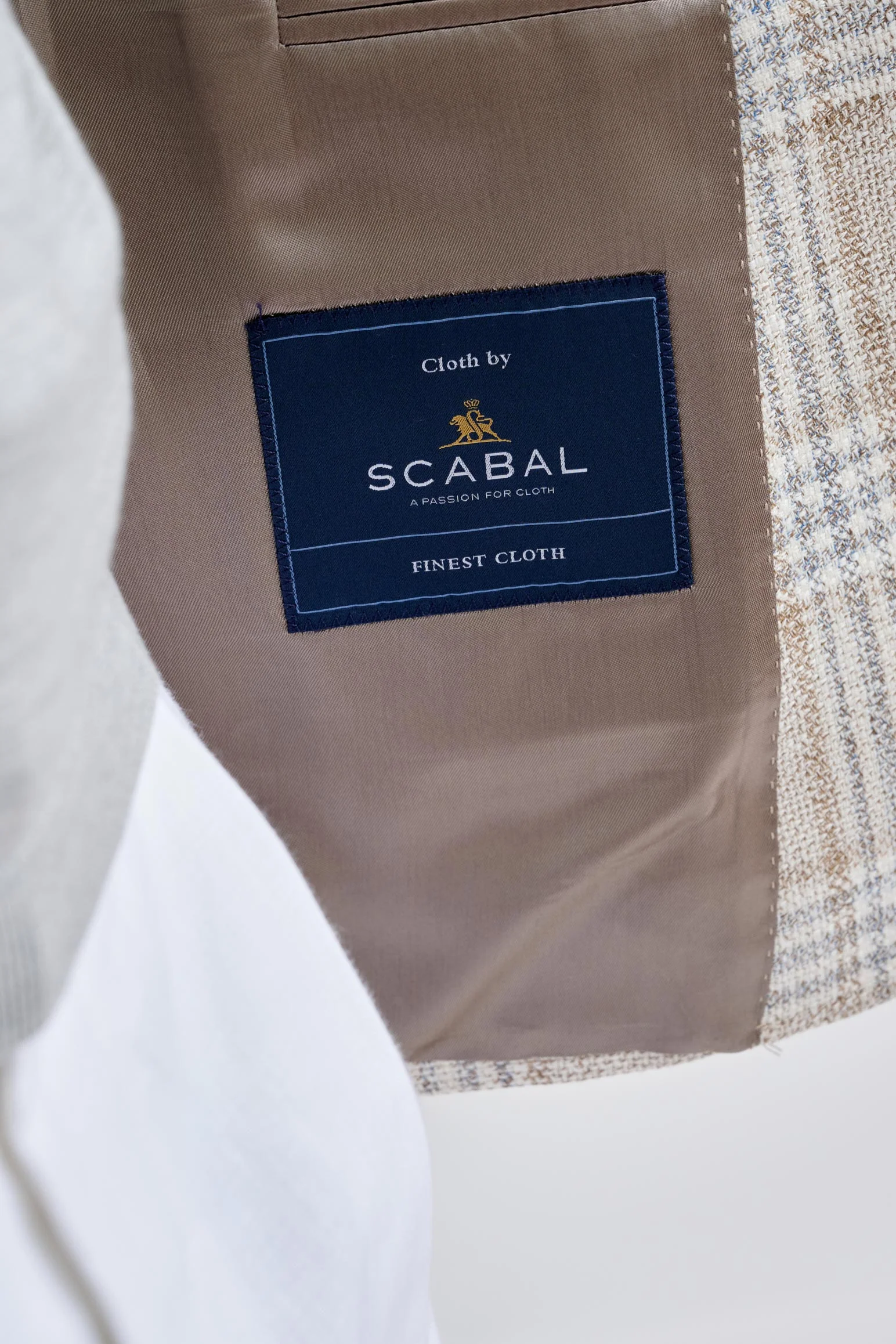 Beige Grey Cream Cotton & Linen Soho Jacket Amalfi Trend - Image 4