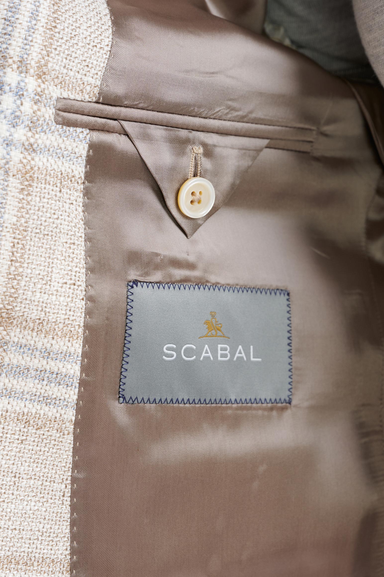 Beige Grey Cream Cotton & Linen Soho Jacket Amalfi Trend - Image 5