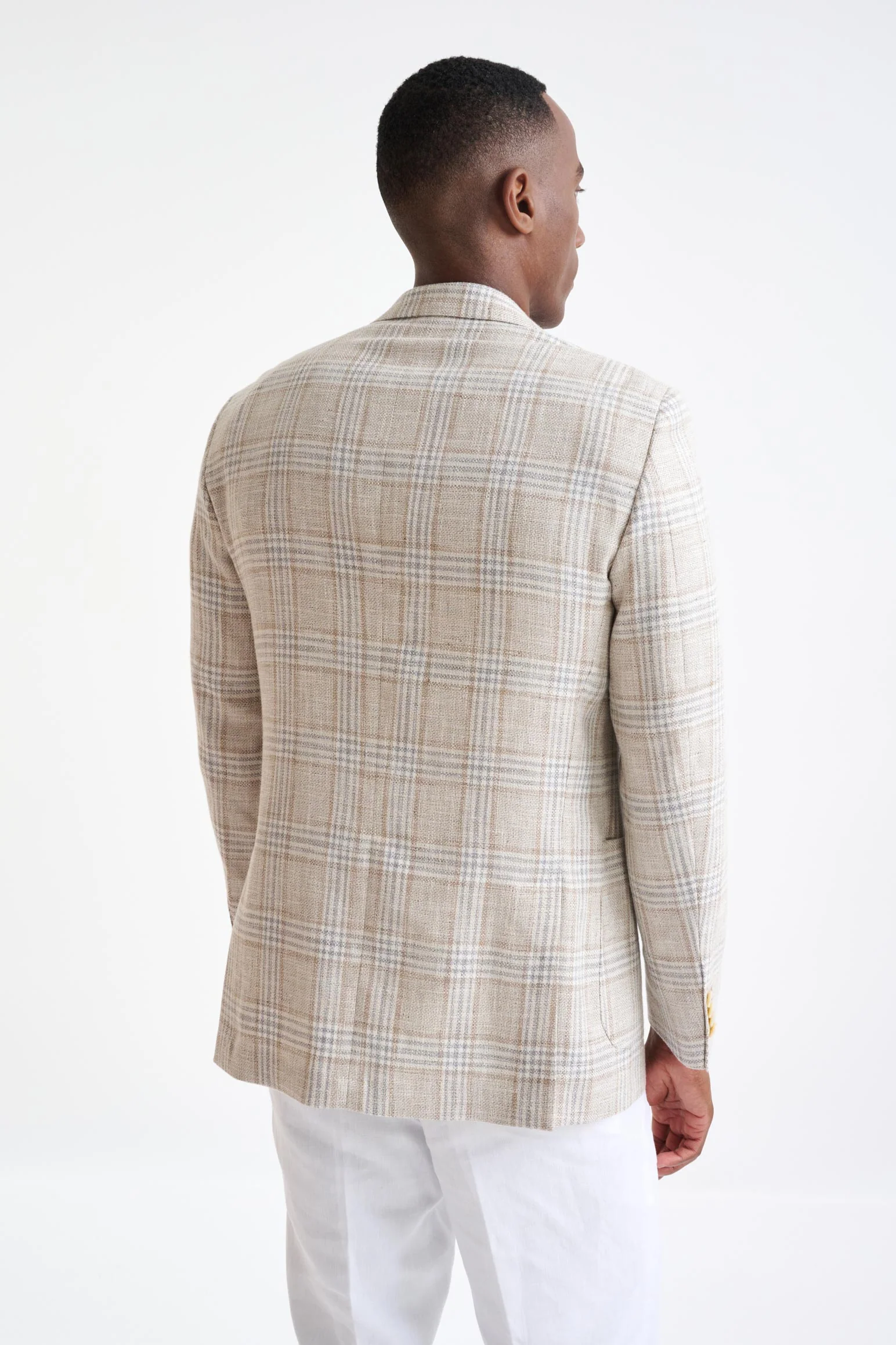 Beige Grey Cream Cotton & Linen Soho Jacket Amalfi Trend - Image 8