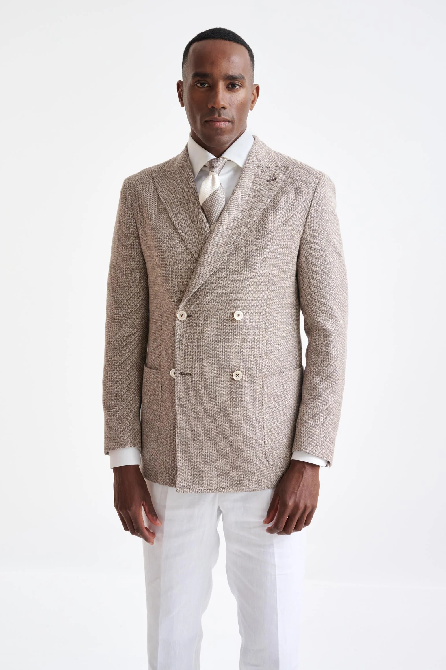 Light Brown Wool & Linen Kenton Jacket Amalfi Trend