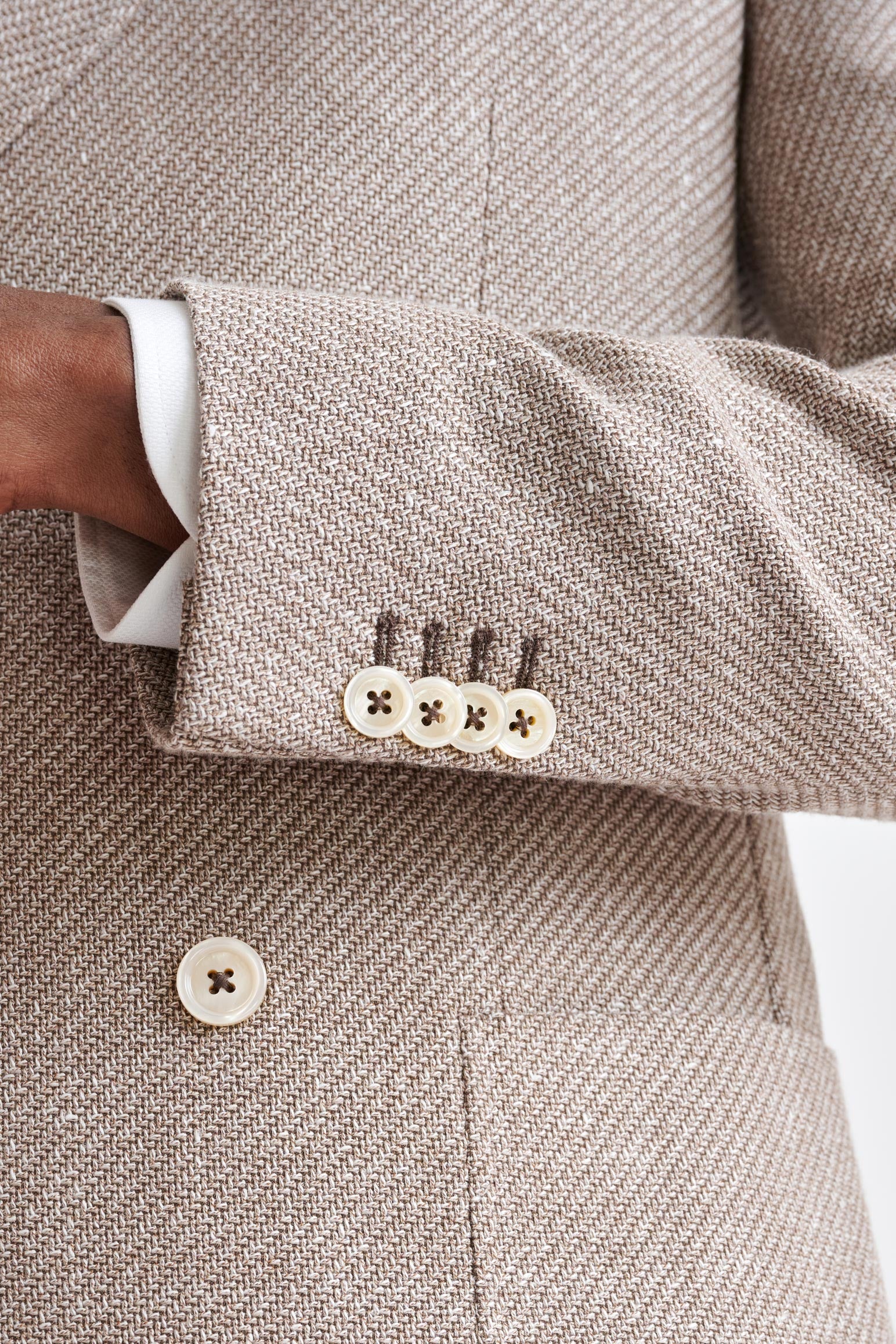 Light Brown Wool & Linen Kenton Jacket Amalfi Trend - Image 2