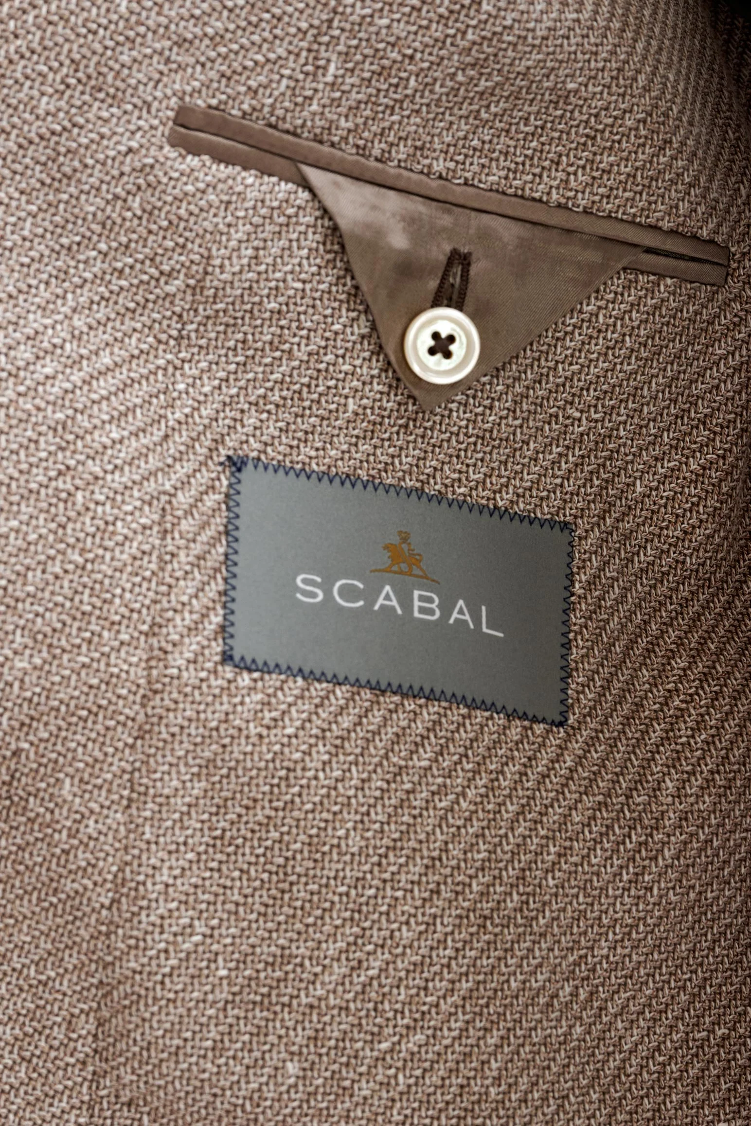 Light Brown Wool & Linen Kenton Jacket Amalfi Trend - Image 5