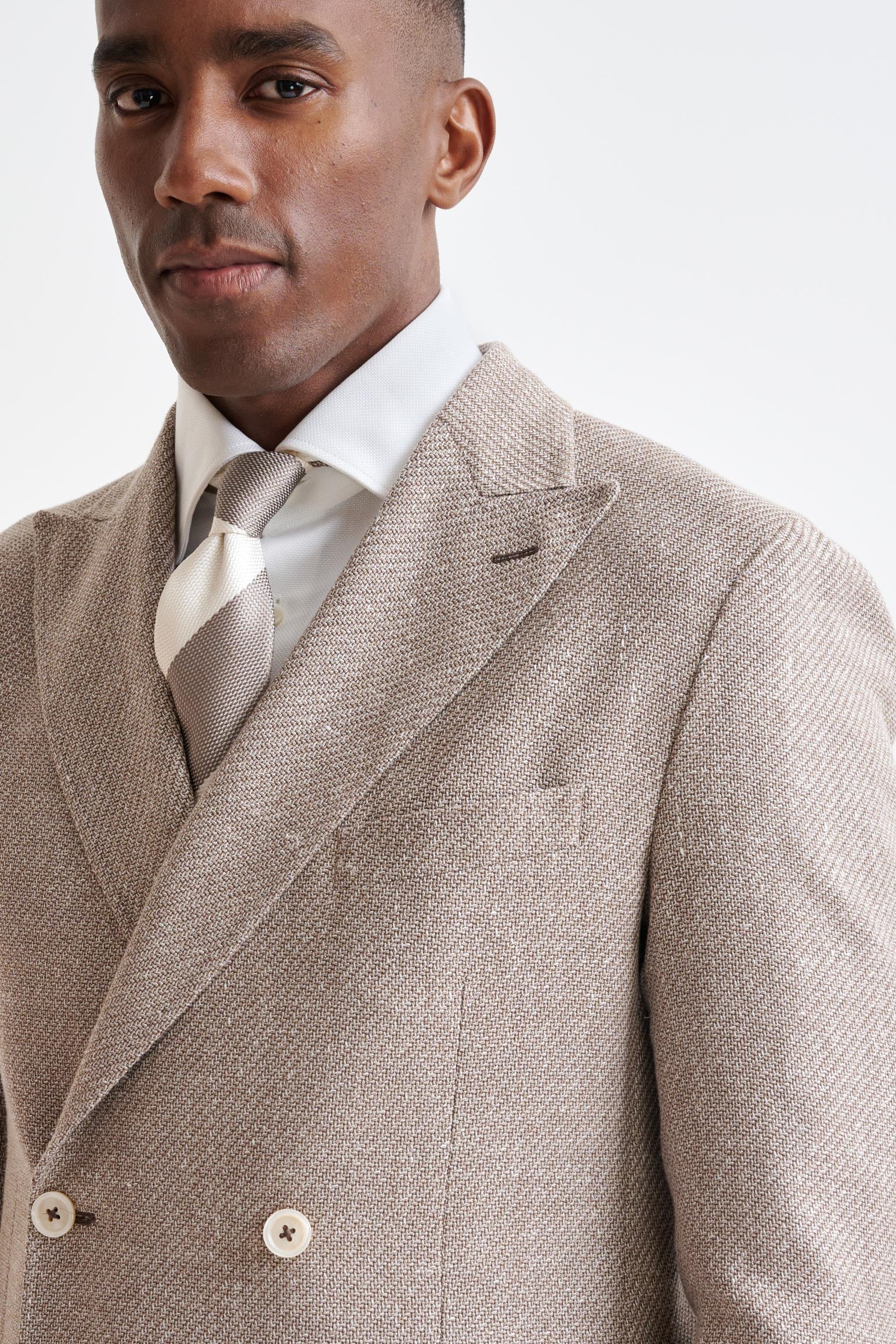 Light Brown Wool & Linen Kenton Jacket Amalfi Trend - Image 7
