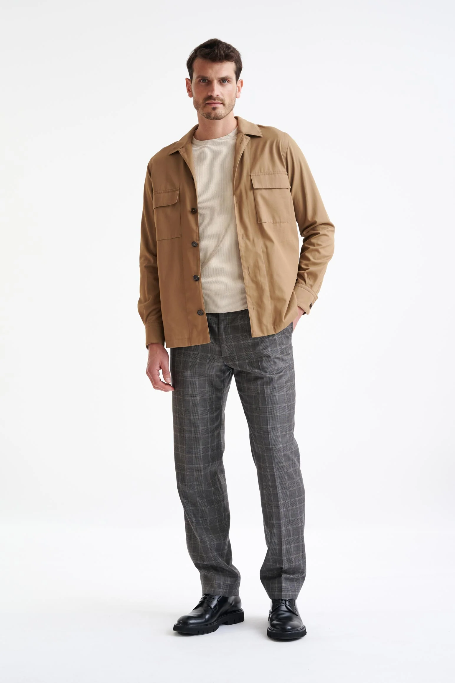 Beige Plymouth Overshirt Cashmere Cotton - Image 2