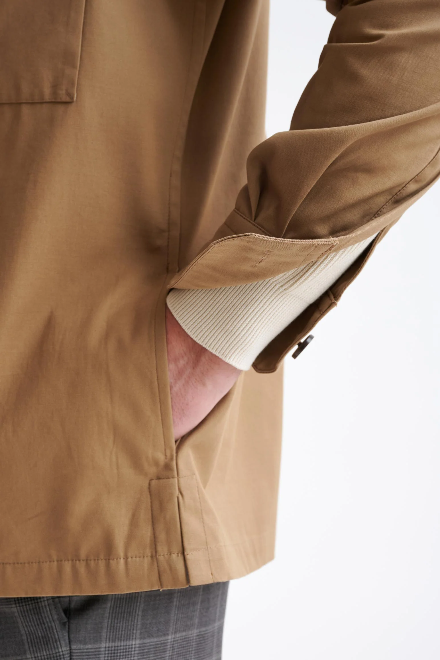 Beige Plymouth Overshirt Cashmere Cotton - Image 4