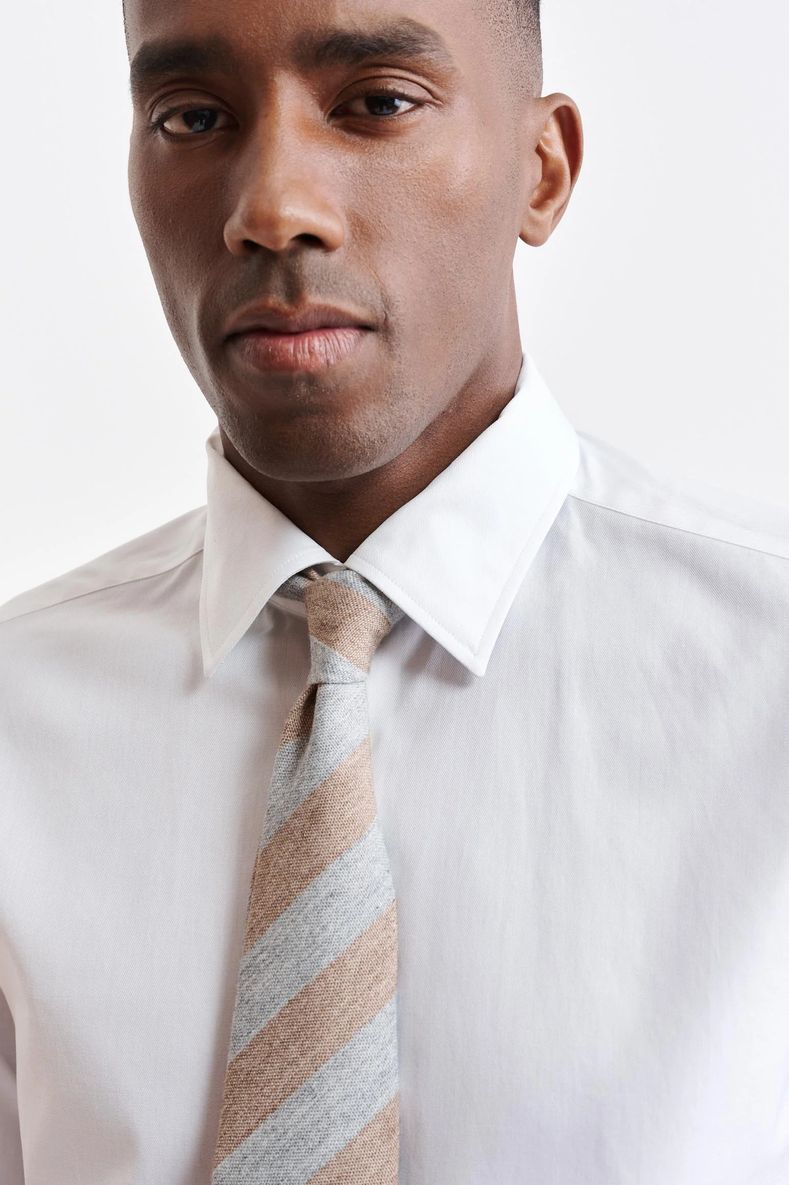 Beige Stripes 100% Silk Tie