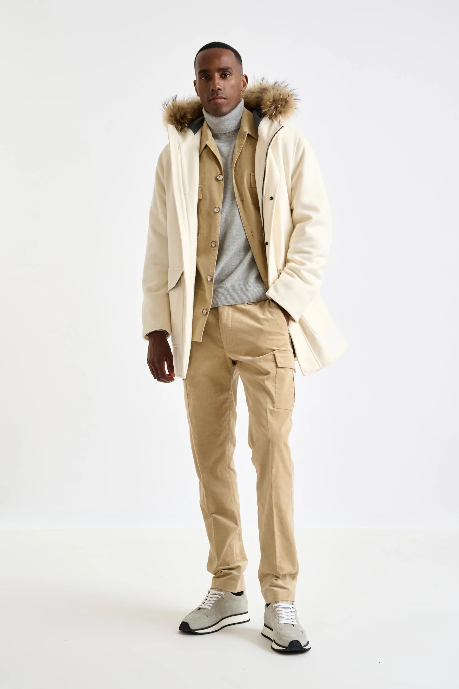 Beige Wool Bedford Parka Zeus - Image 4