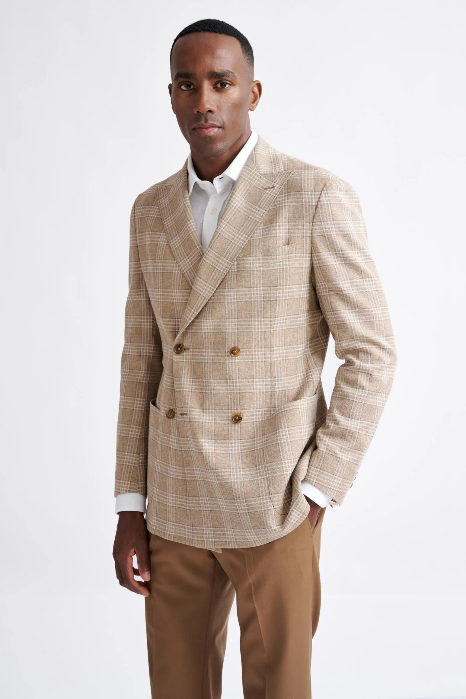 Beige Wool & Cotton Kenton Jacket Amalfi Trend