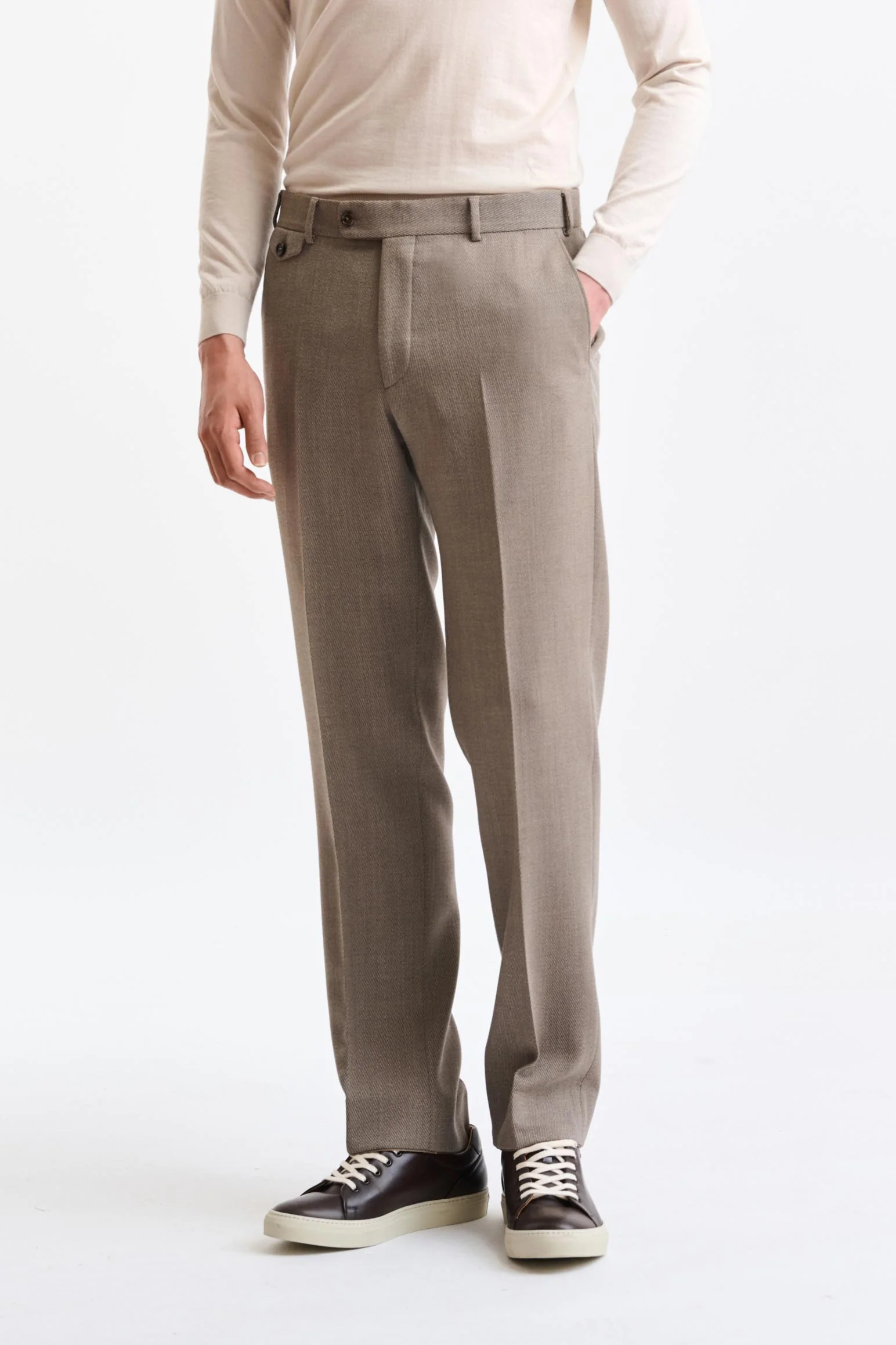 Dark Beige Wool Farley Trousers Freestyle