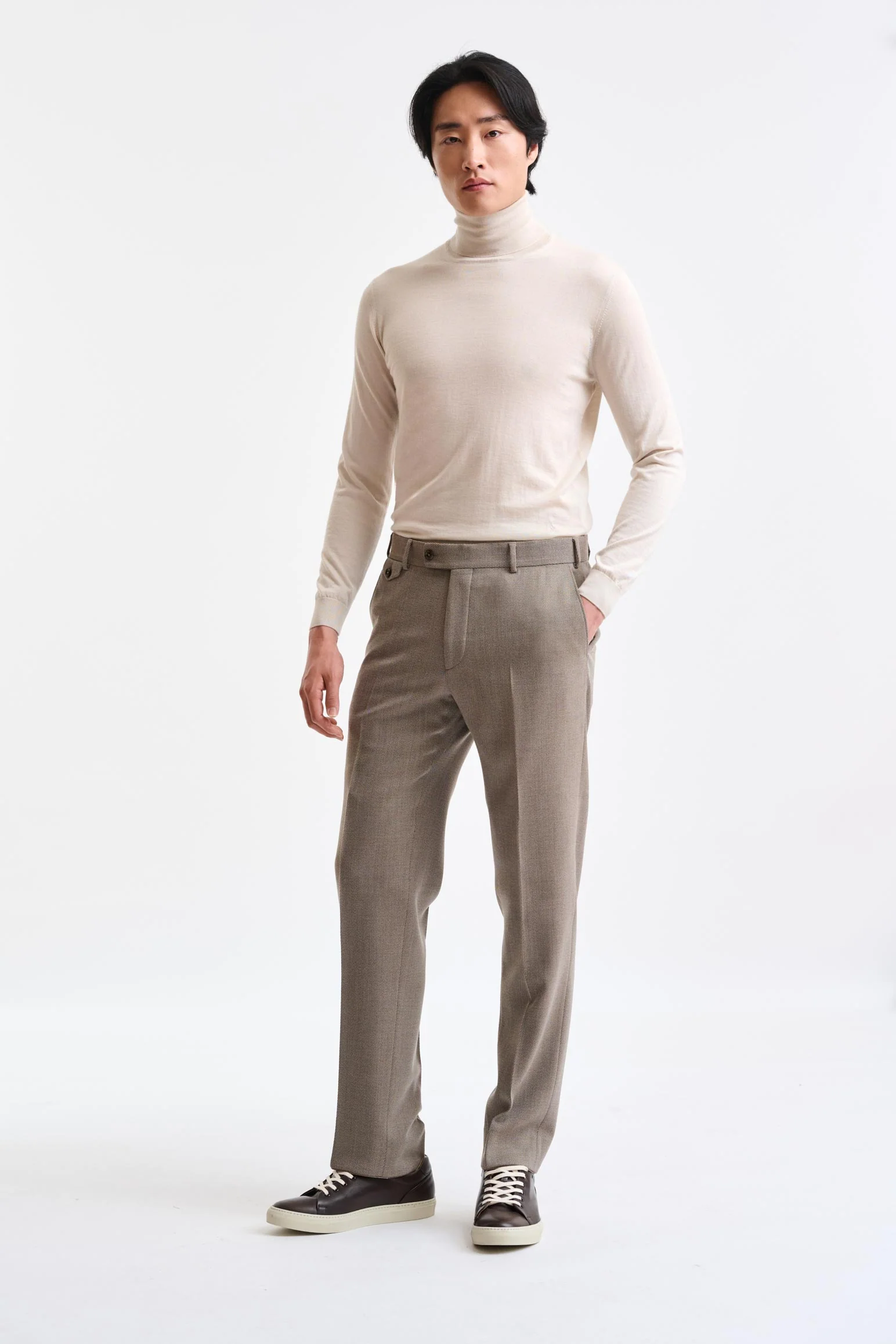 Dark Beige Wool Farley Trousers Freestyle - Image 2