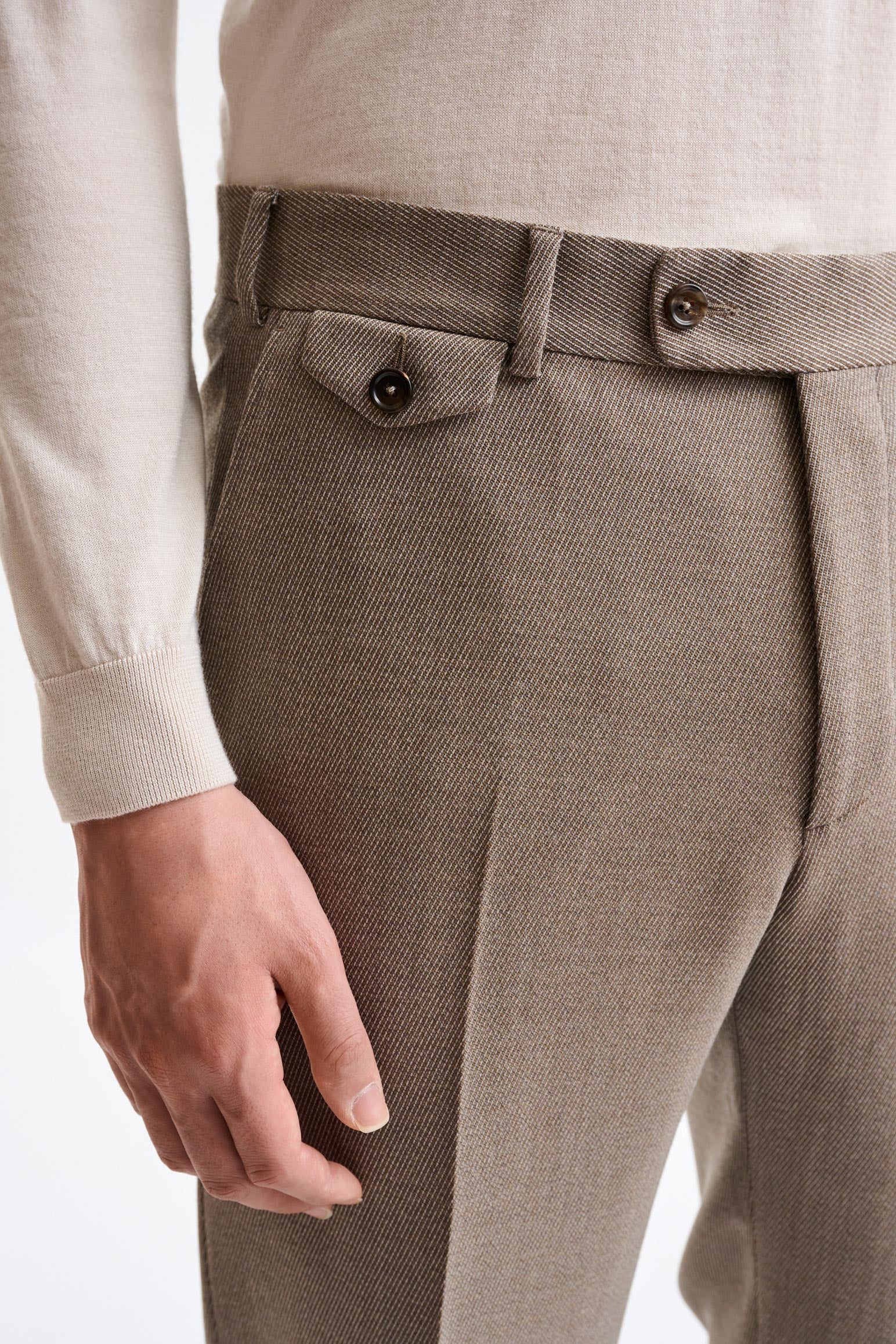 Dark Beige Wool Farley Trousers Freestyle - Image 3