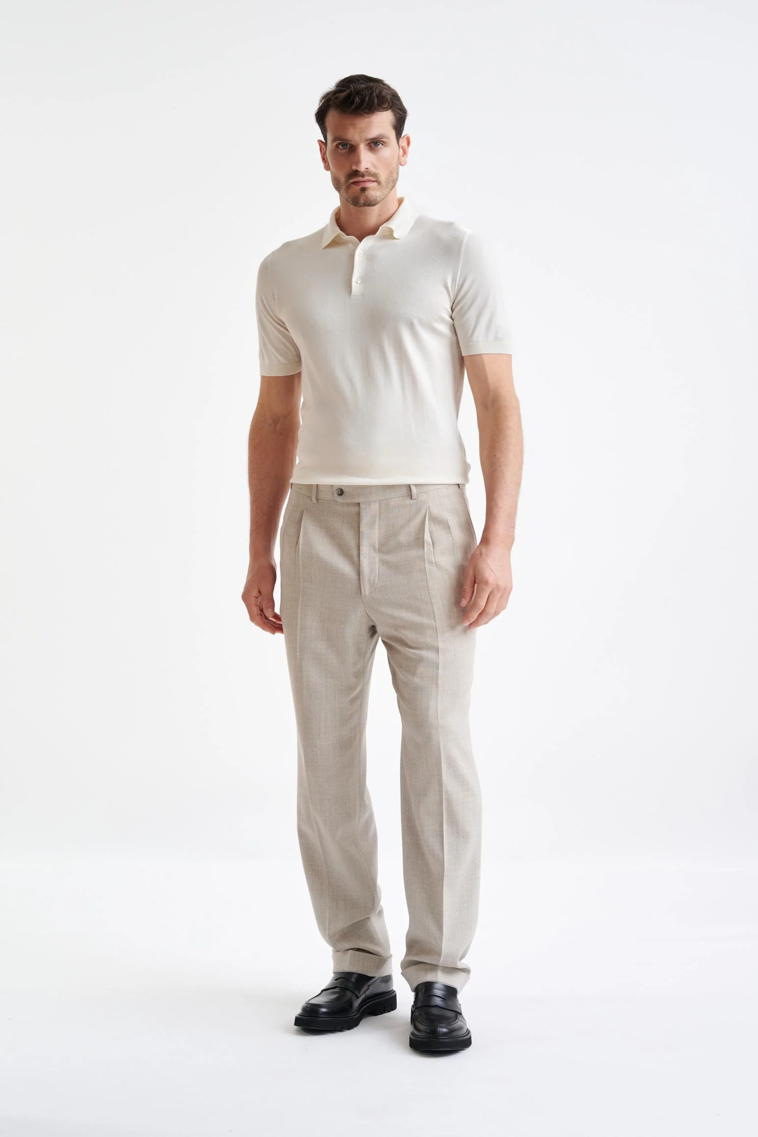 Beige Wool Kenton Suit Lifestyle - Image 10
