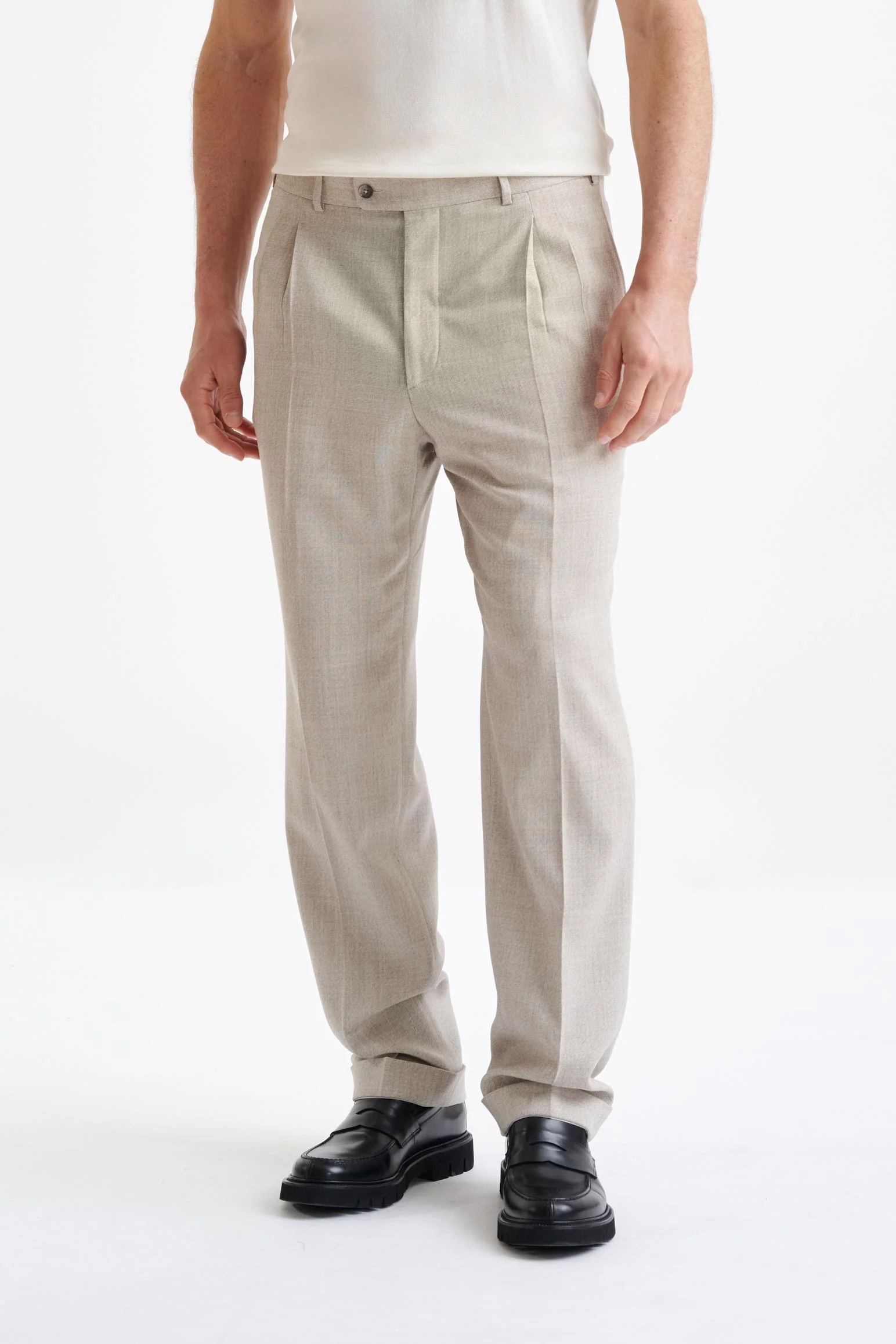 Beige Wool Kenton Suit Lifestyle - Image 9