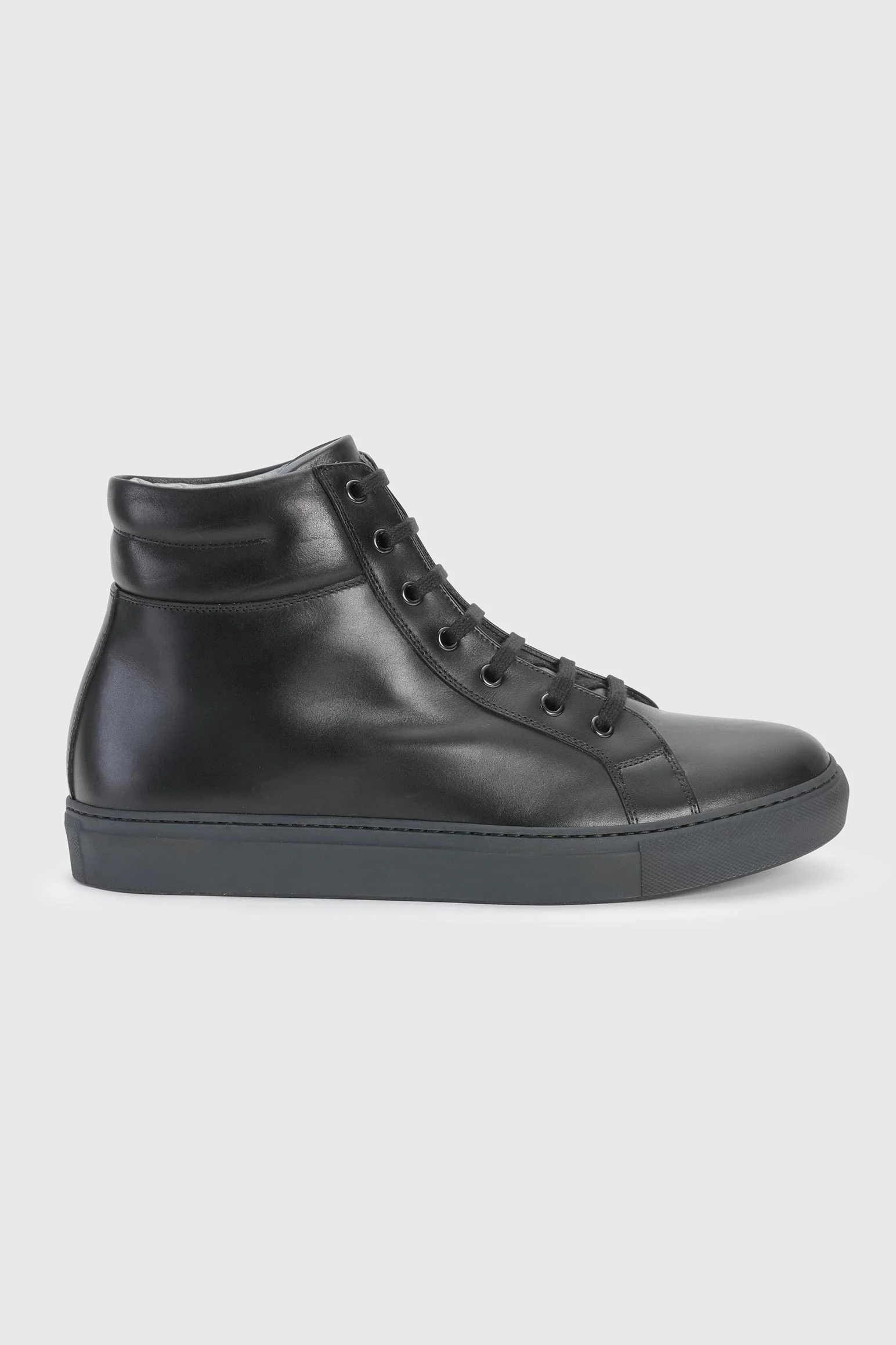 Black Calfskin High Trainer
