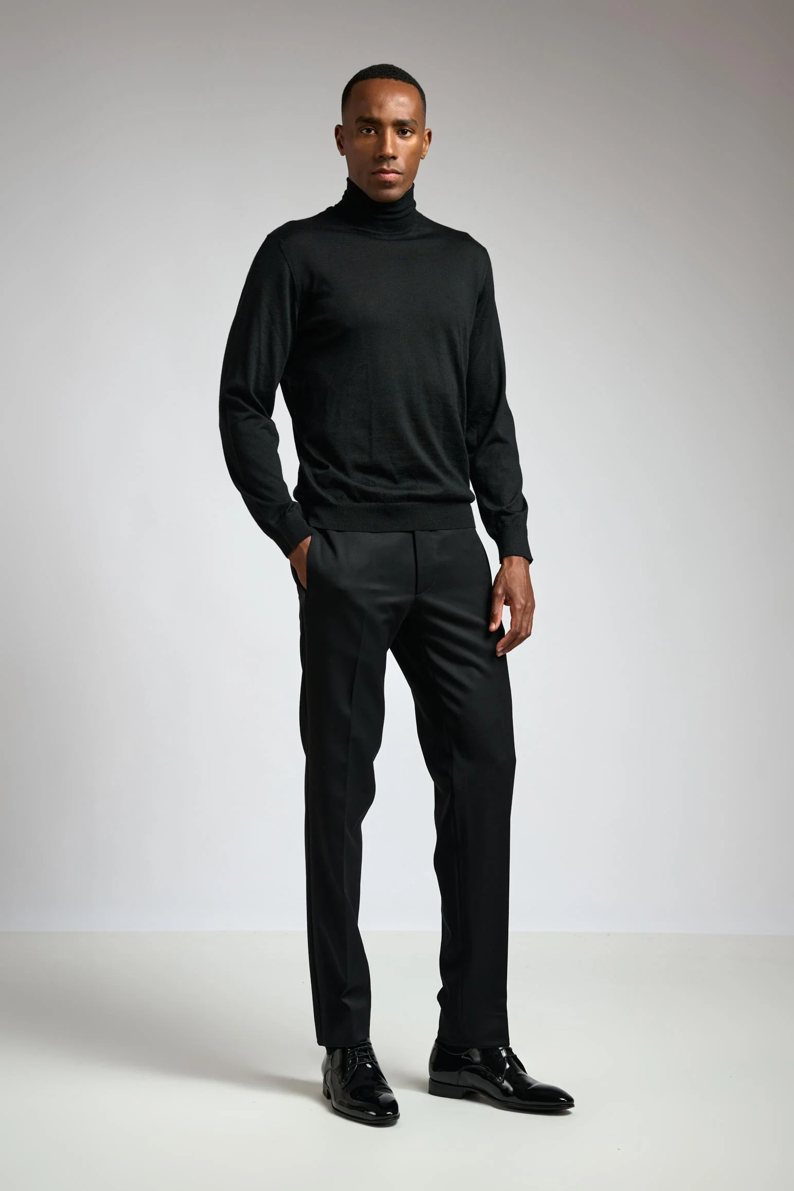 Black Cashmere & Silk Blend Telford Turtleneck Sweater - Image 3